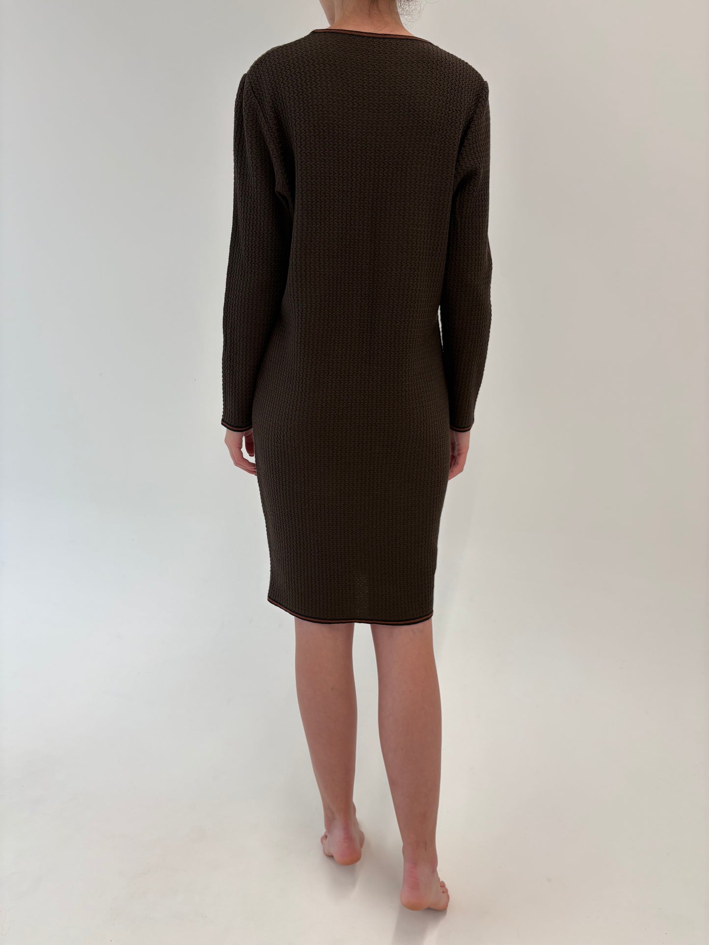 Rochie luxury italiană in stil Chanel din lana merino extrafina texturată