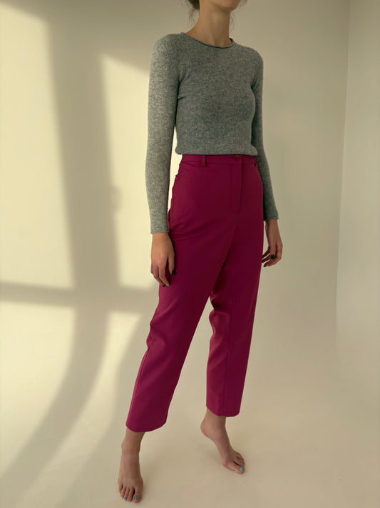 Pantaloni noi Madeleine dark rasberry red plus size