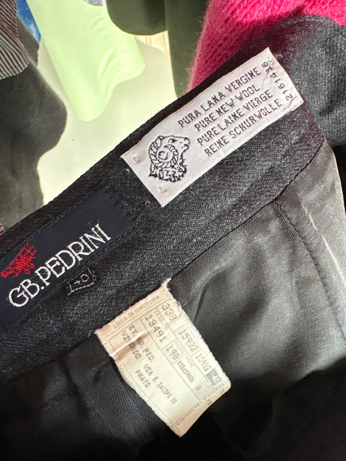 Fustă mini italiana cu talie ultra înaltă marcată din lana pura virgină