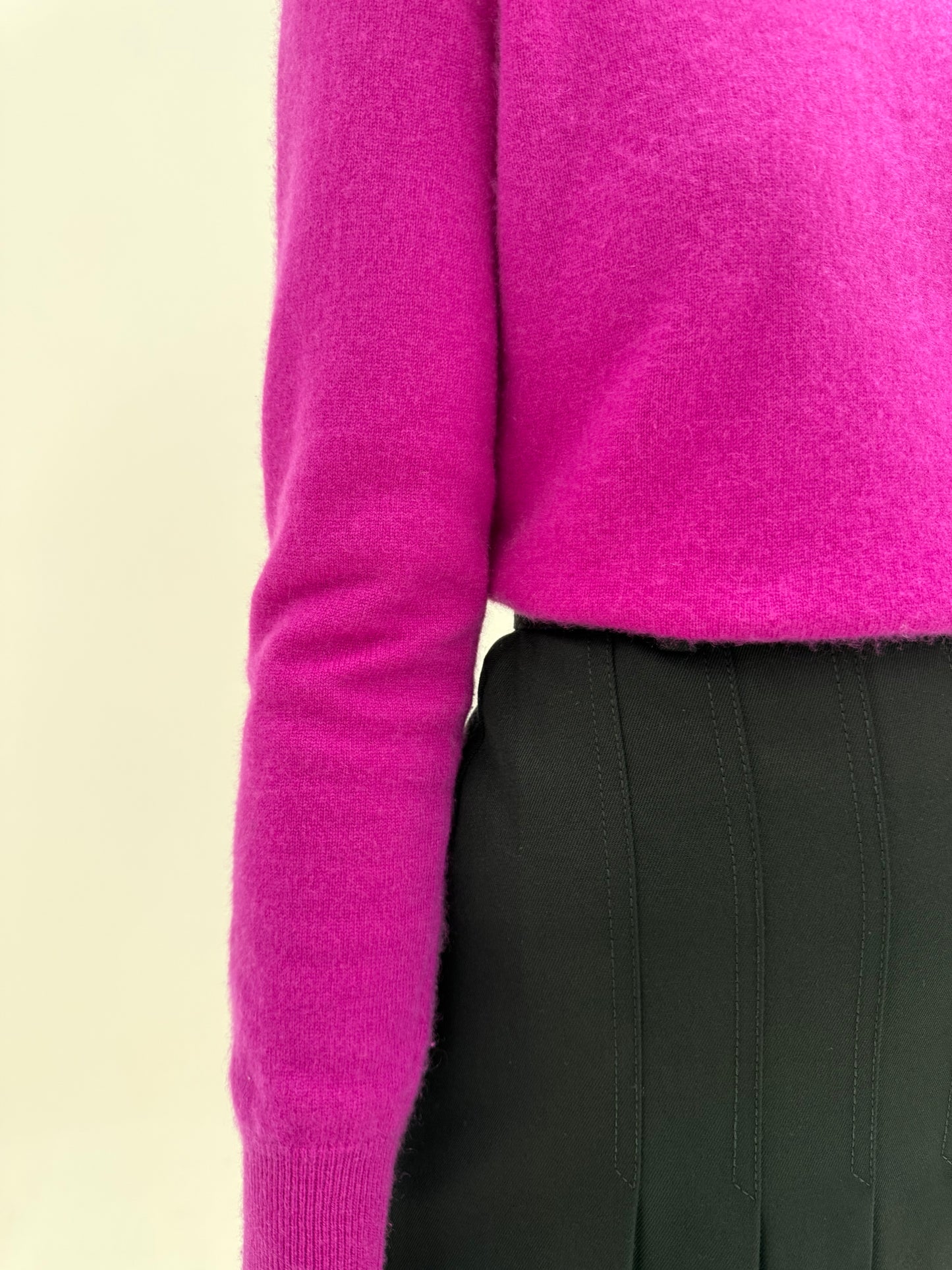 Fustă midi vintage din lana structurată extrafina cu talie ultra înaltă