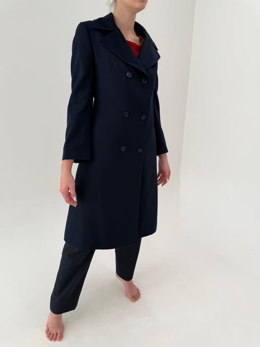 Pardesiu Navy Haute Couture de primăvară din lanita