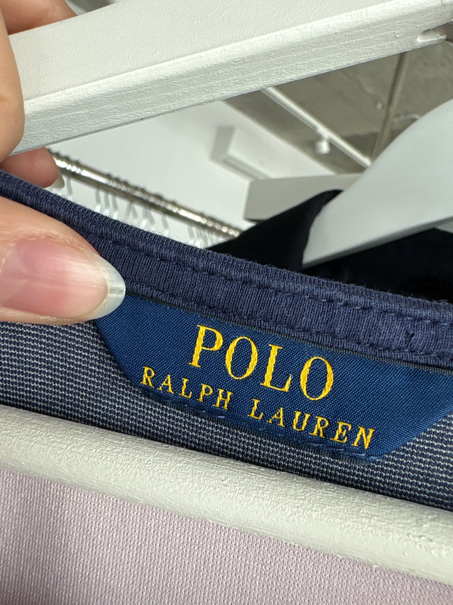 Rochie Ralph Lauren în dungi powder pink și navy din bumbac premium modelator