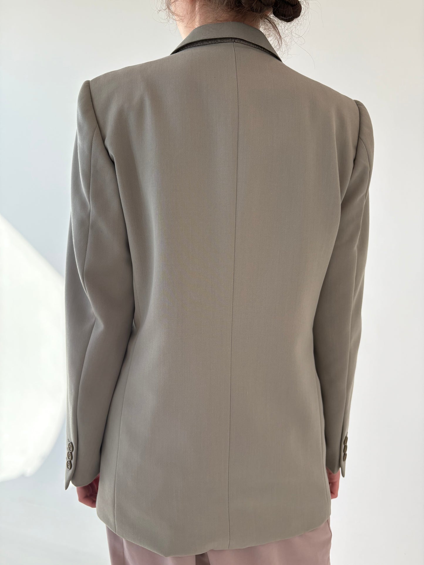 Sacou italian Sage green din stofă de lana extrafina