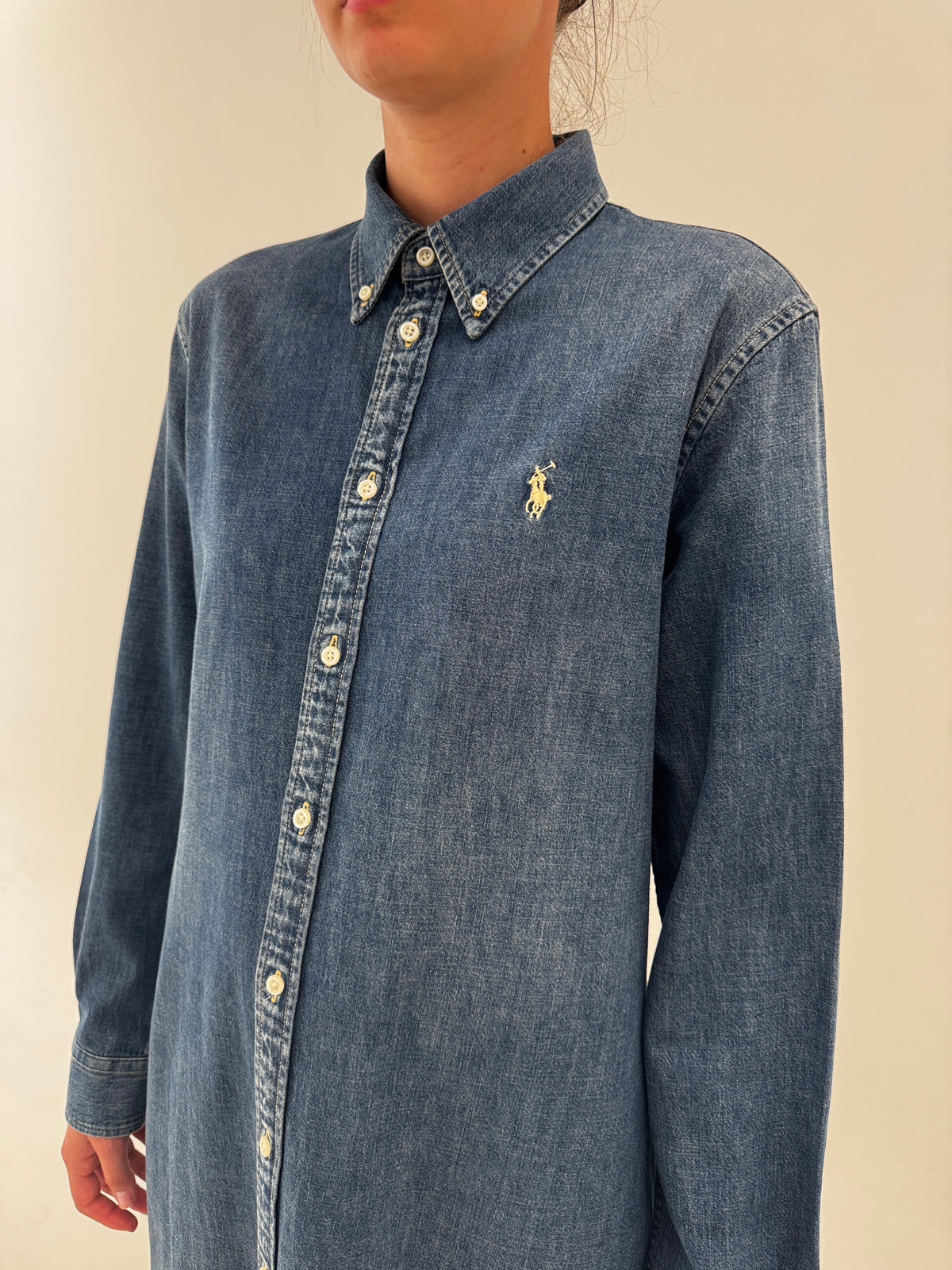 Rochie Ralph Lauren din jeans moale de bumbac