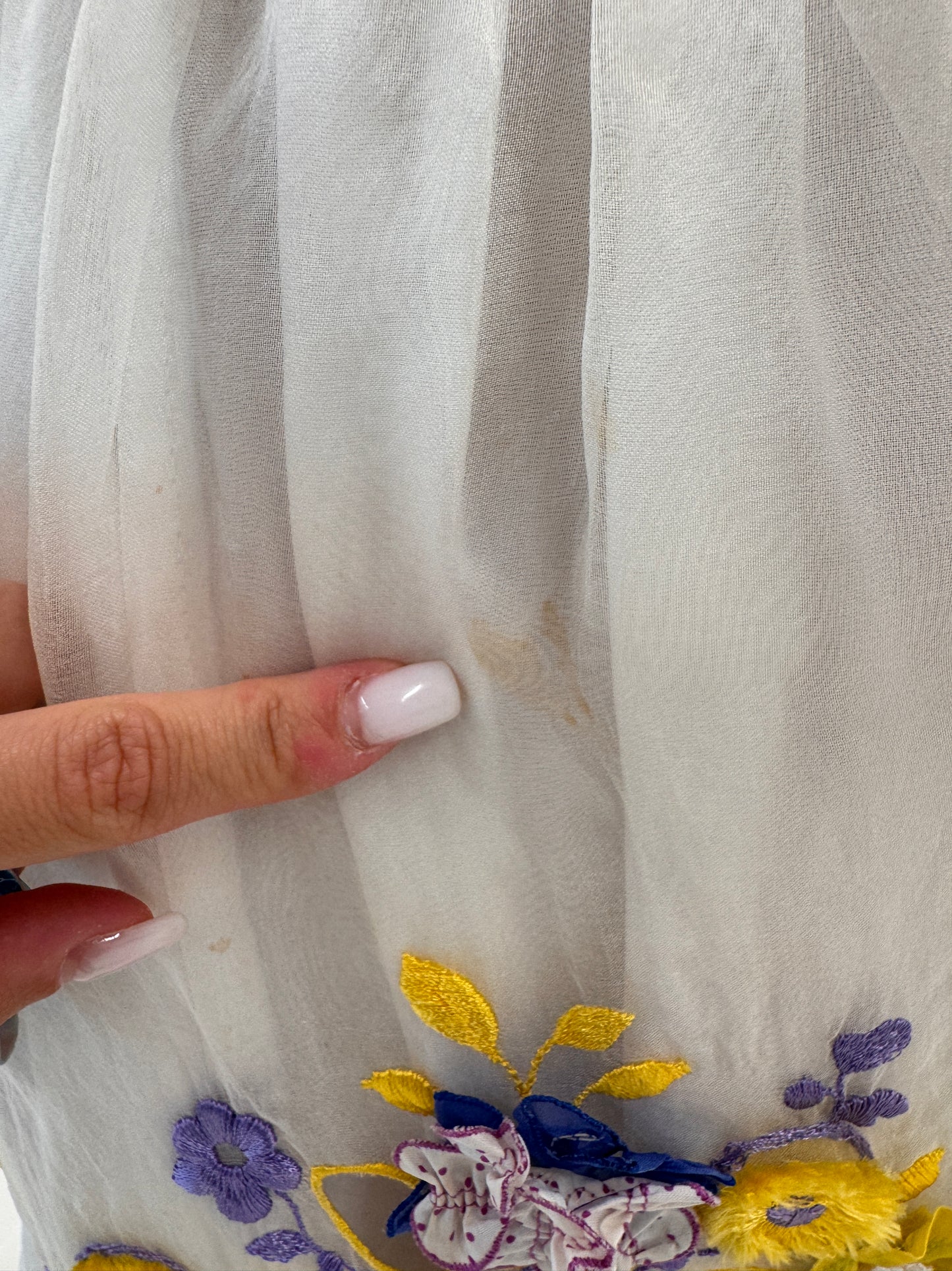 Set vintage de seară couture cu rochie maxi și ‘sort’ cu aplicații manuale 3D pe organza de mătase