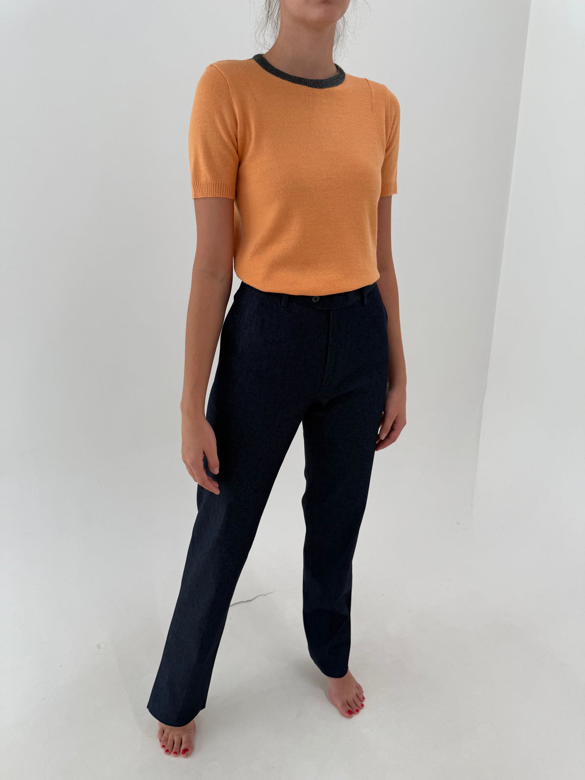 Jeans raw luxury ultra tall business in croi de pantaloni de costum vintage italinesti
