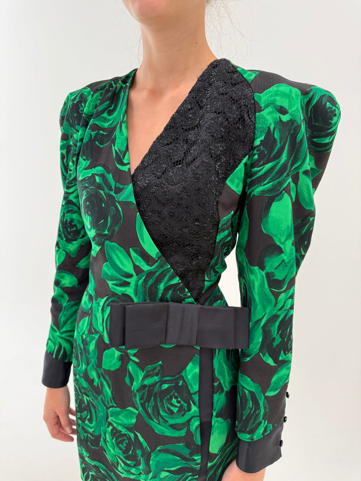 Rochie vintage nouă cu eticheta din faille superb în croi elaborat de la zi la cocktail