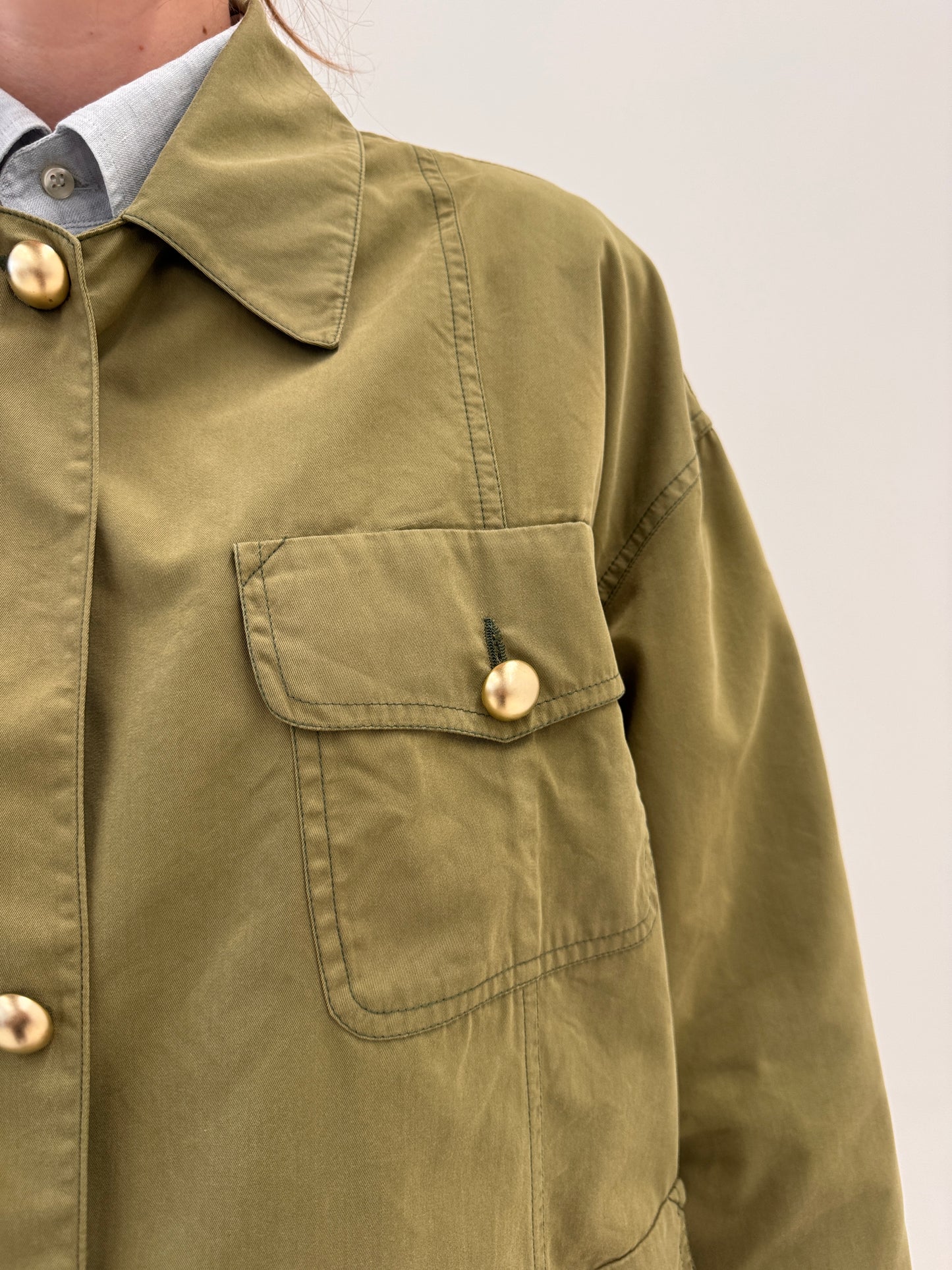 Jacheta vintage luxury Byblos din canvas strucrat de bumbac în croi oversized