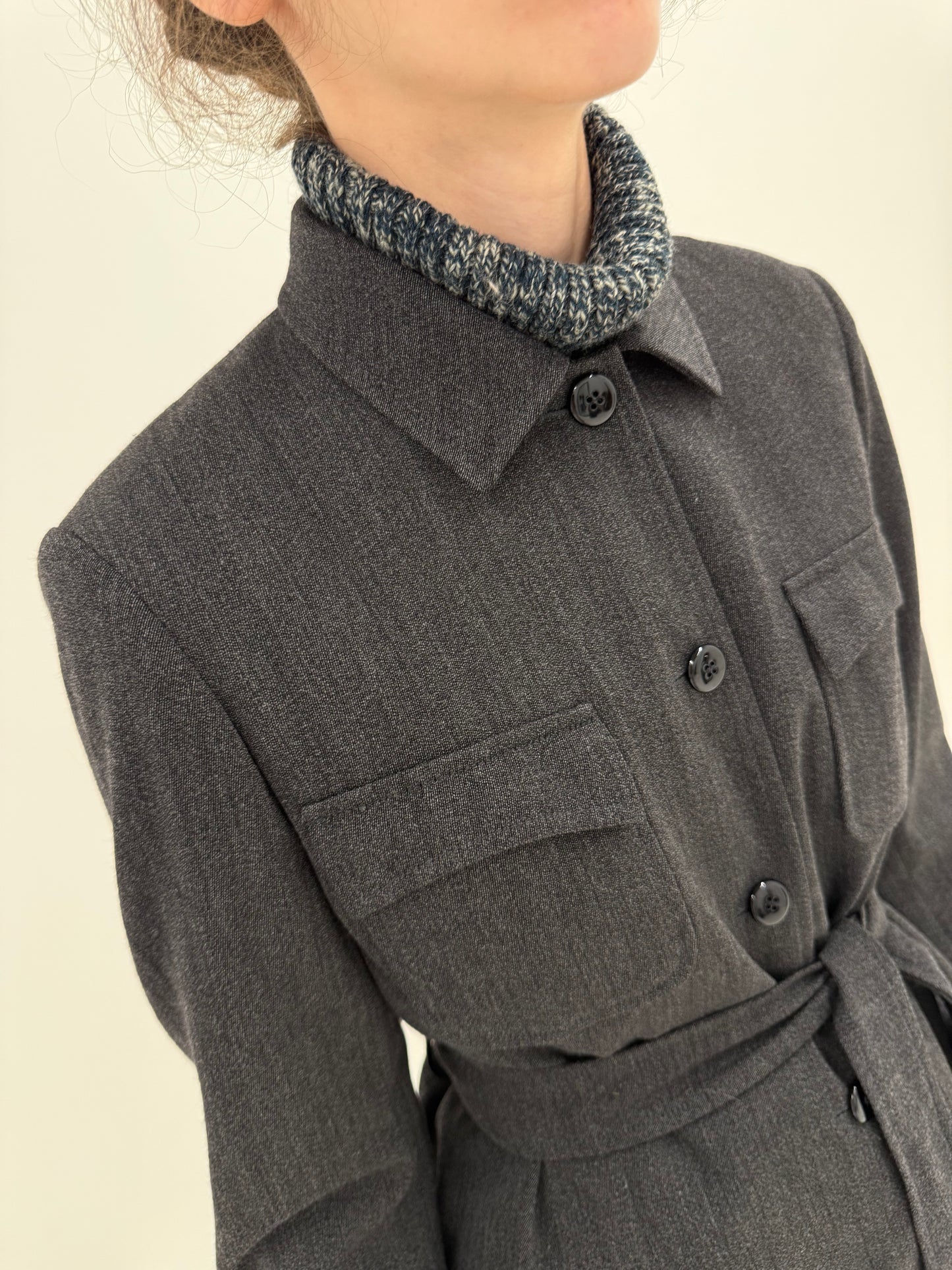 Jacheta italiană din lana pura extrafina cu talie reglabilă marcată