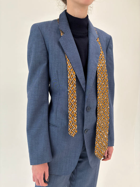 Cravata Valentino din mătase naturală cu textură 3D