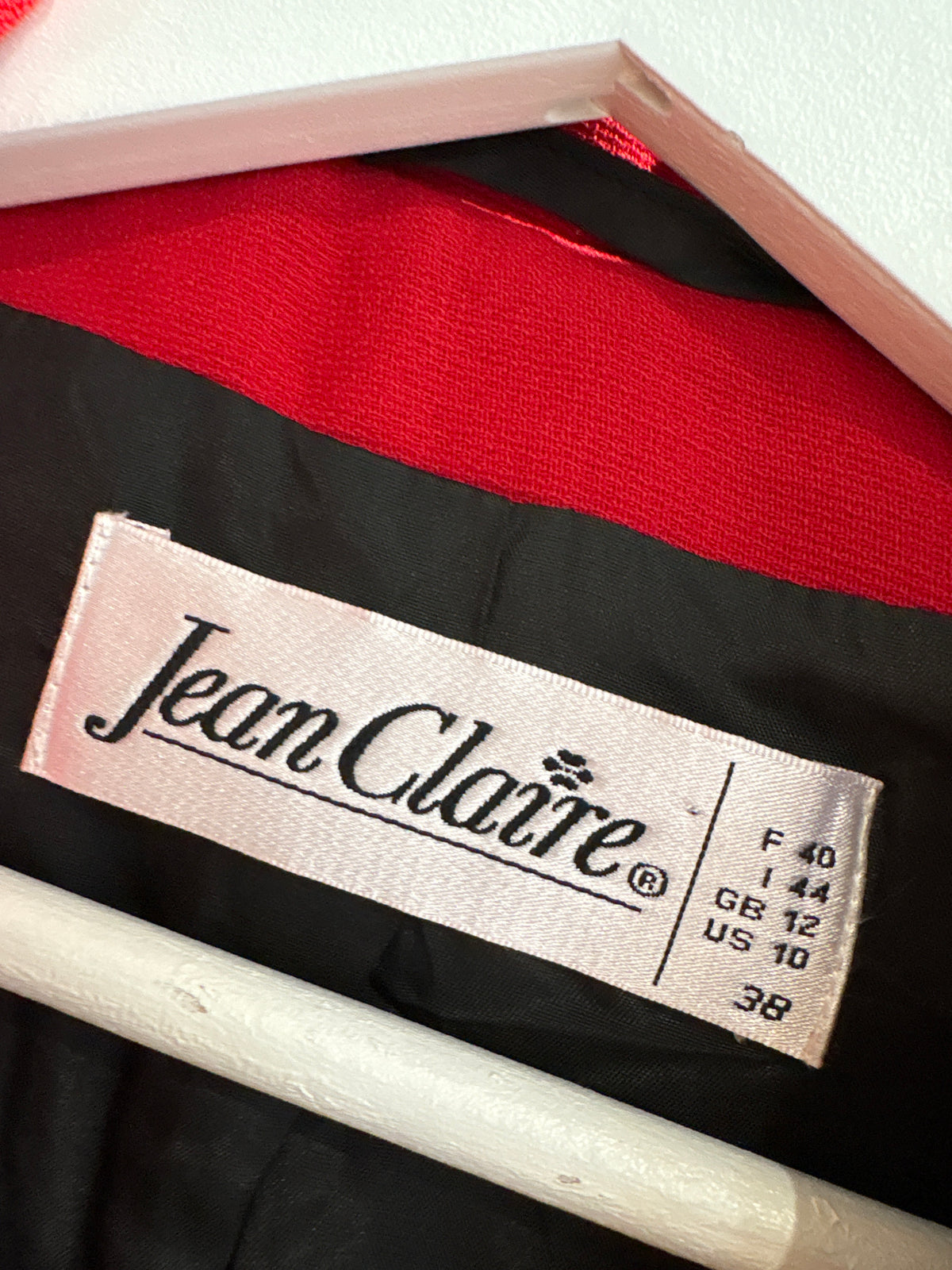 Sacou vintage roșu excepțional cu paspoal în croi cambrat din lana extrafina