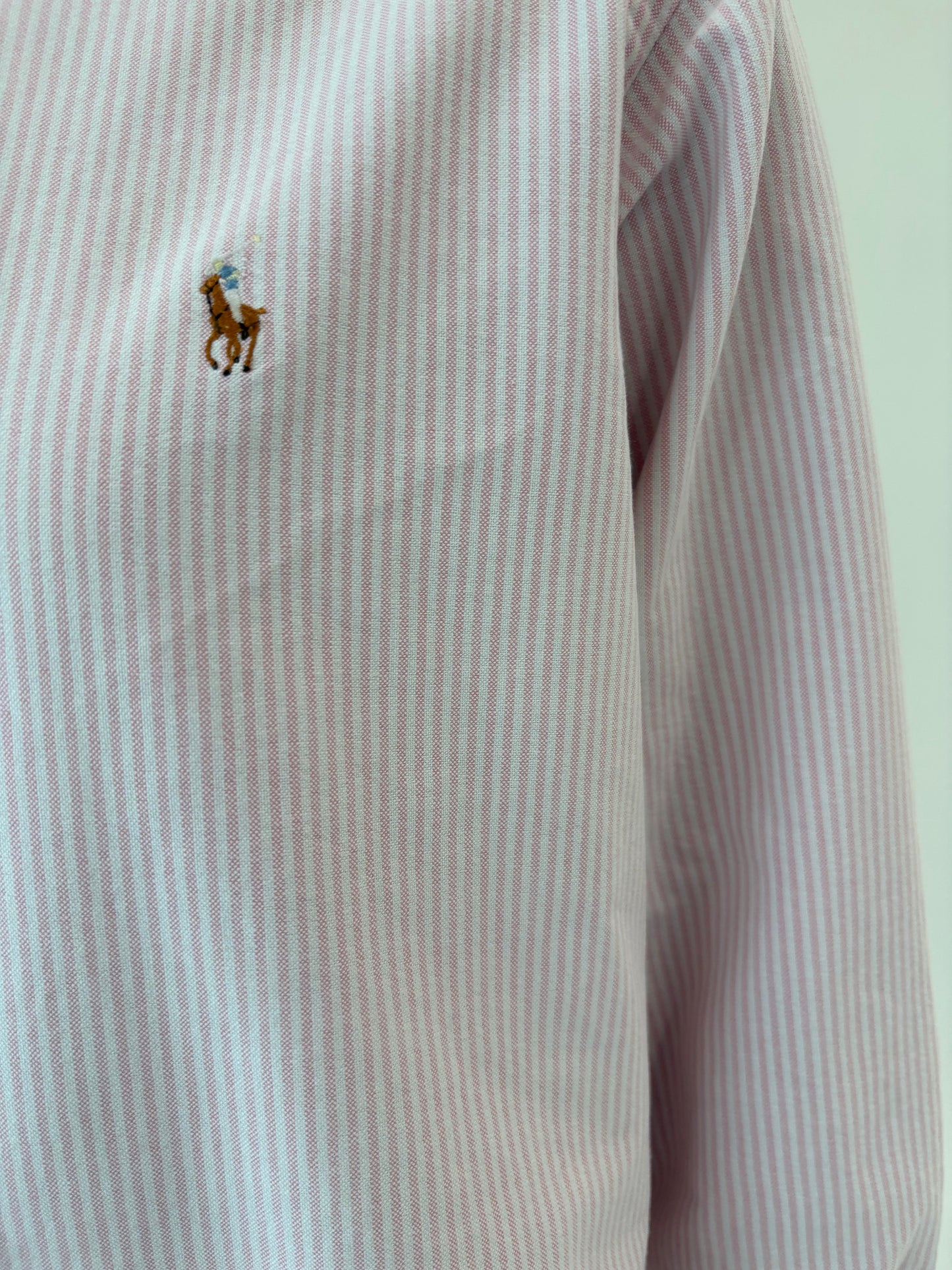 Cămașa Ralph Lauren petite cin poplin gros cu dungi powder Pink verticale