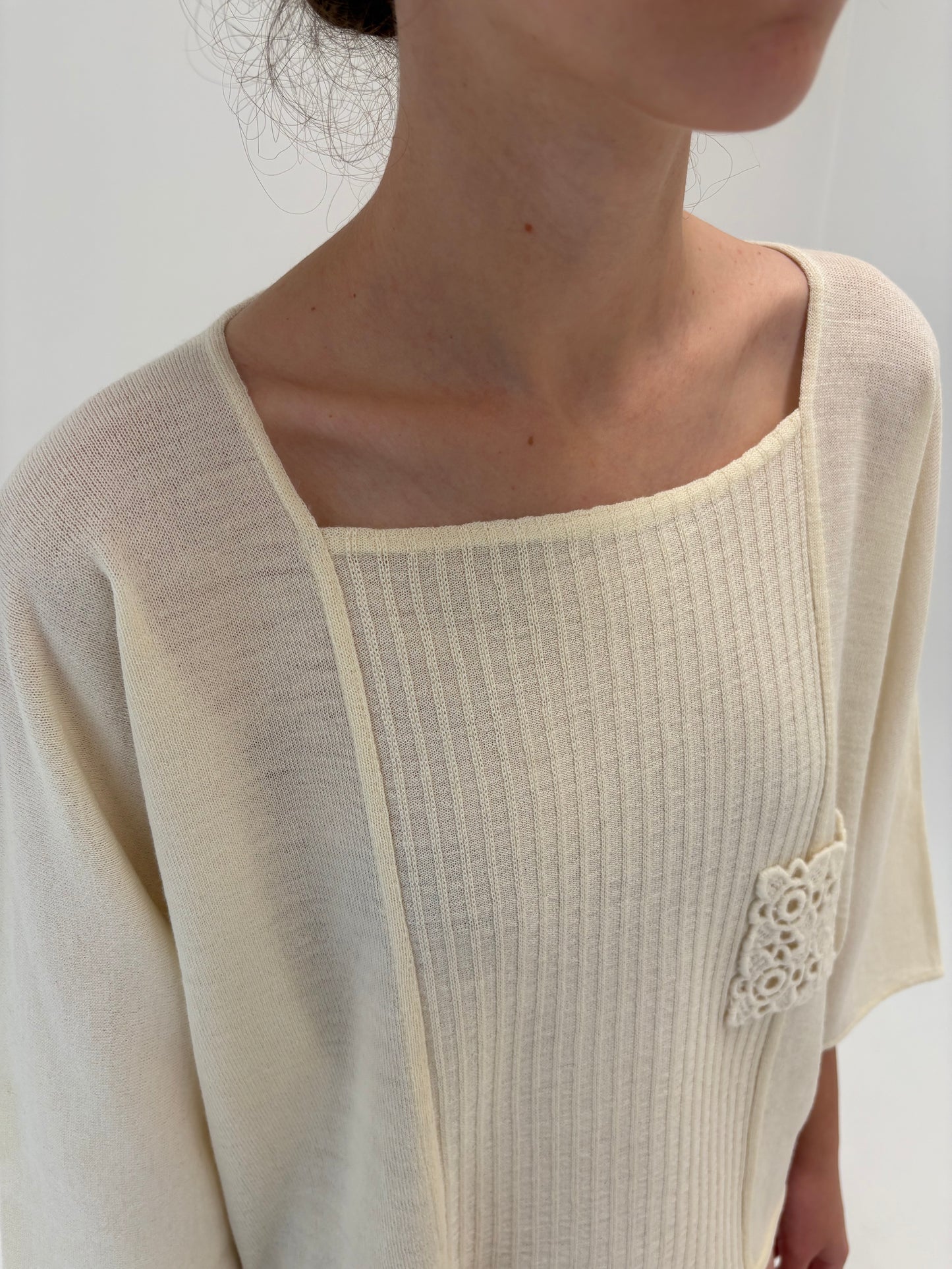 Pulover de brand luxury italian plus size Marina Rinaldi butter white