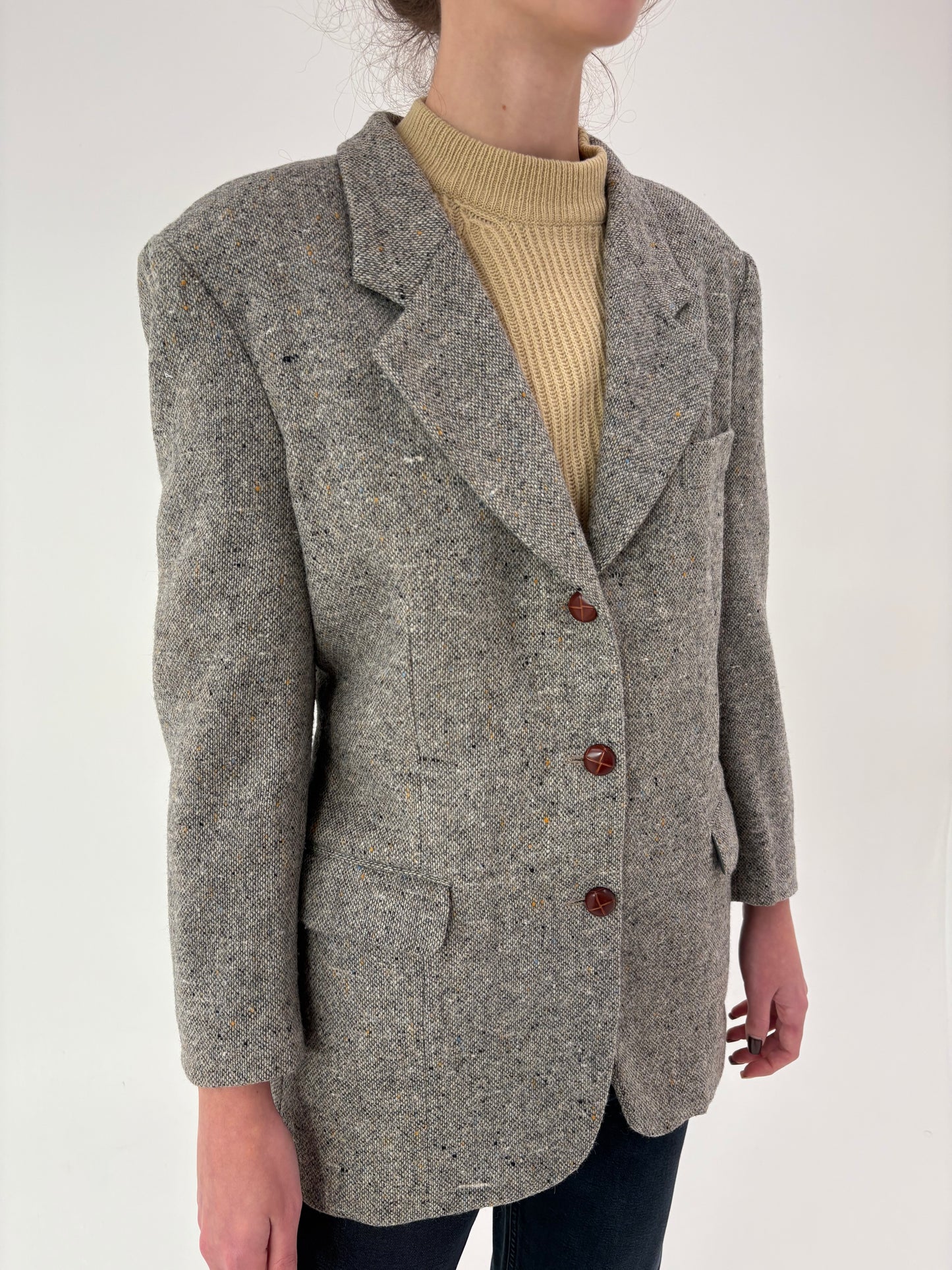 Sacou italian din tweed excepțional Donegal în nuanțe superbe