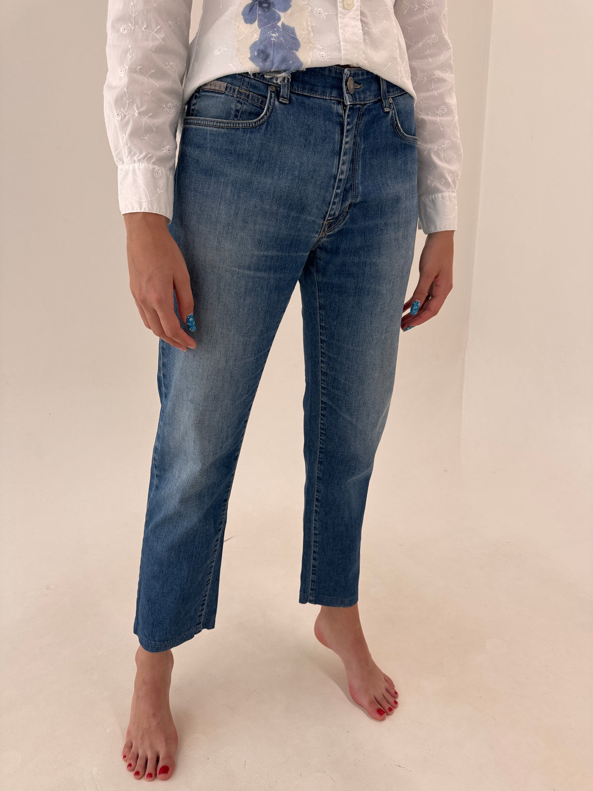 Jeans luxury ultra confort Trussardi classic fit and wash ușor modelatori
