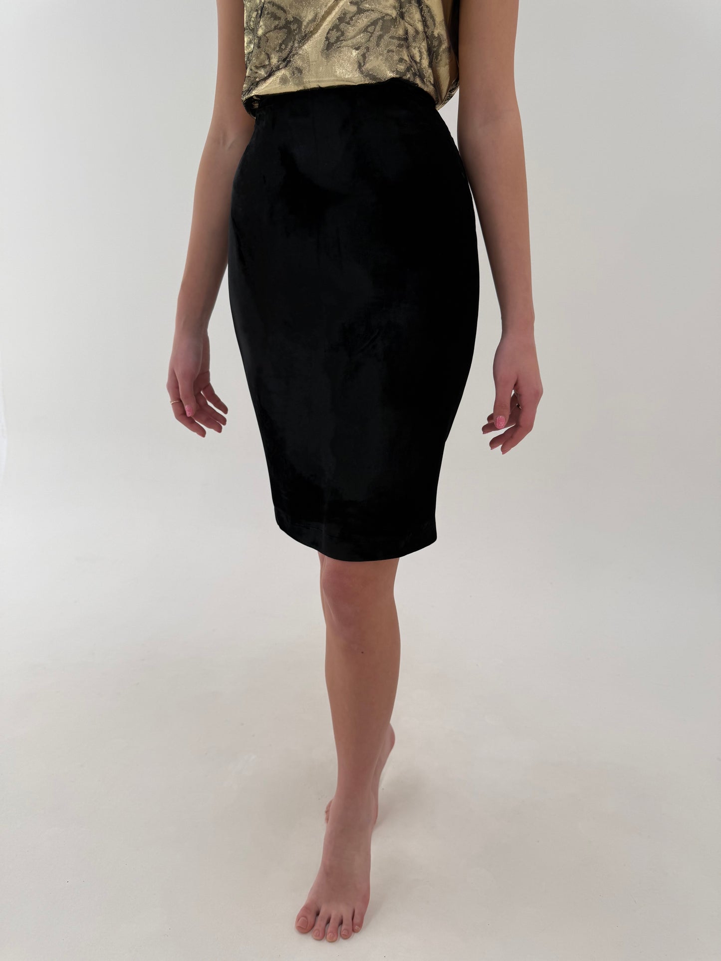 Fustă neagră creion Max&Co by Max Mara din catifea excepțională