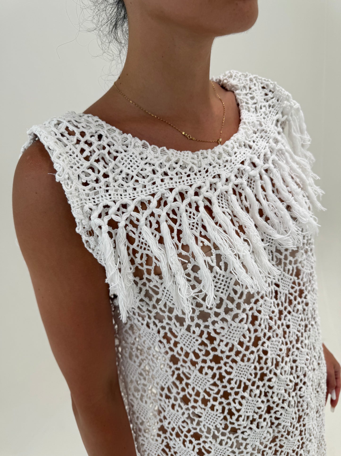 Rochie maxi bijuterie din macrame lucrat manual excepțională