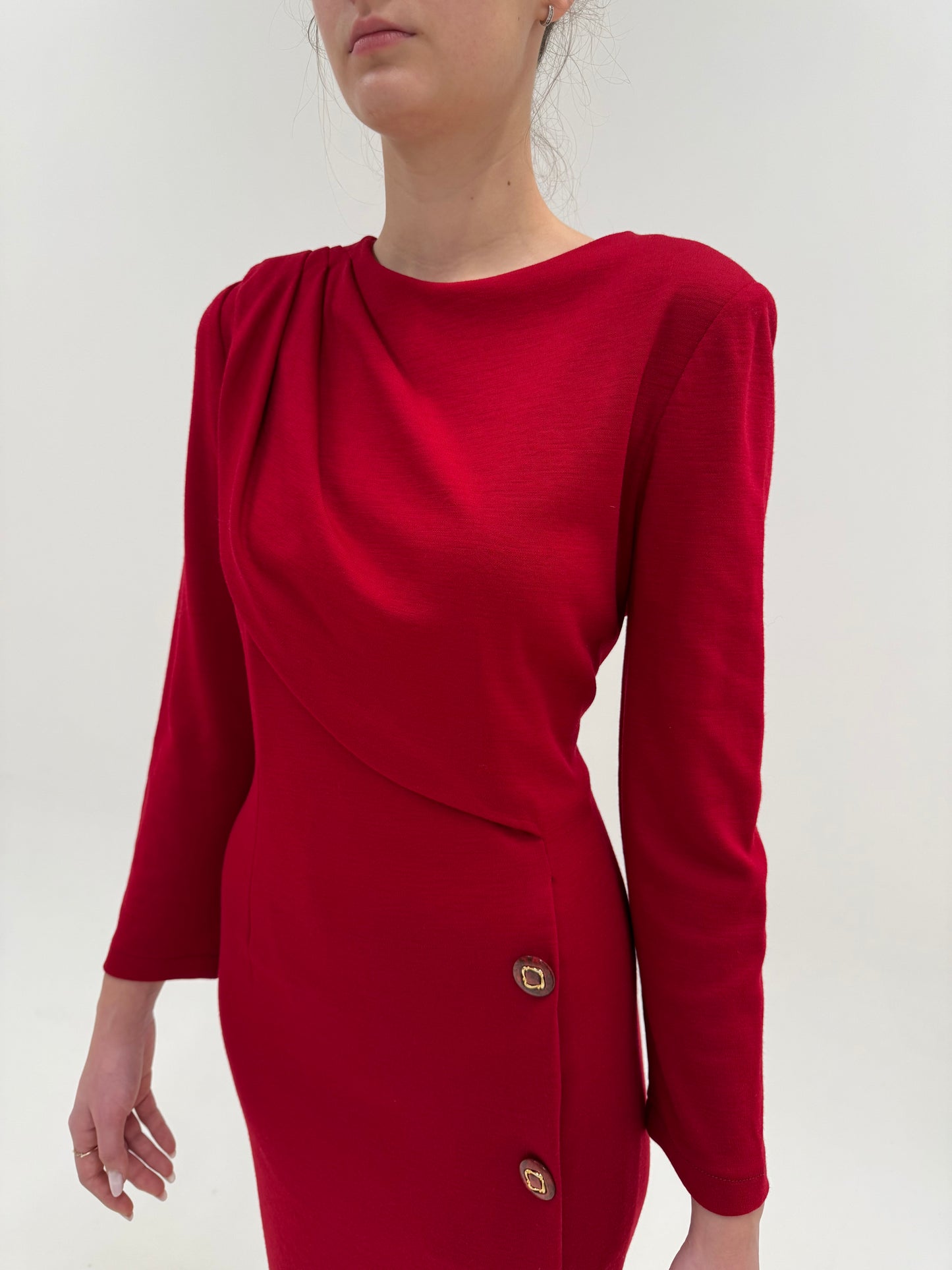 Rochie luxury Luisa Spagnoli spectaculoasă dark cherry red