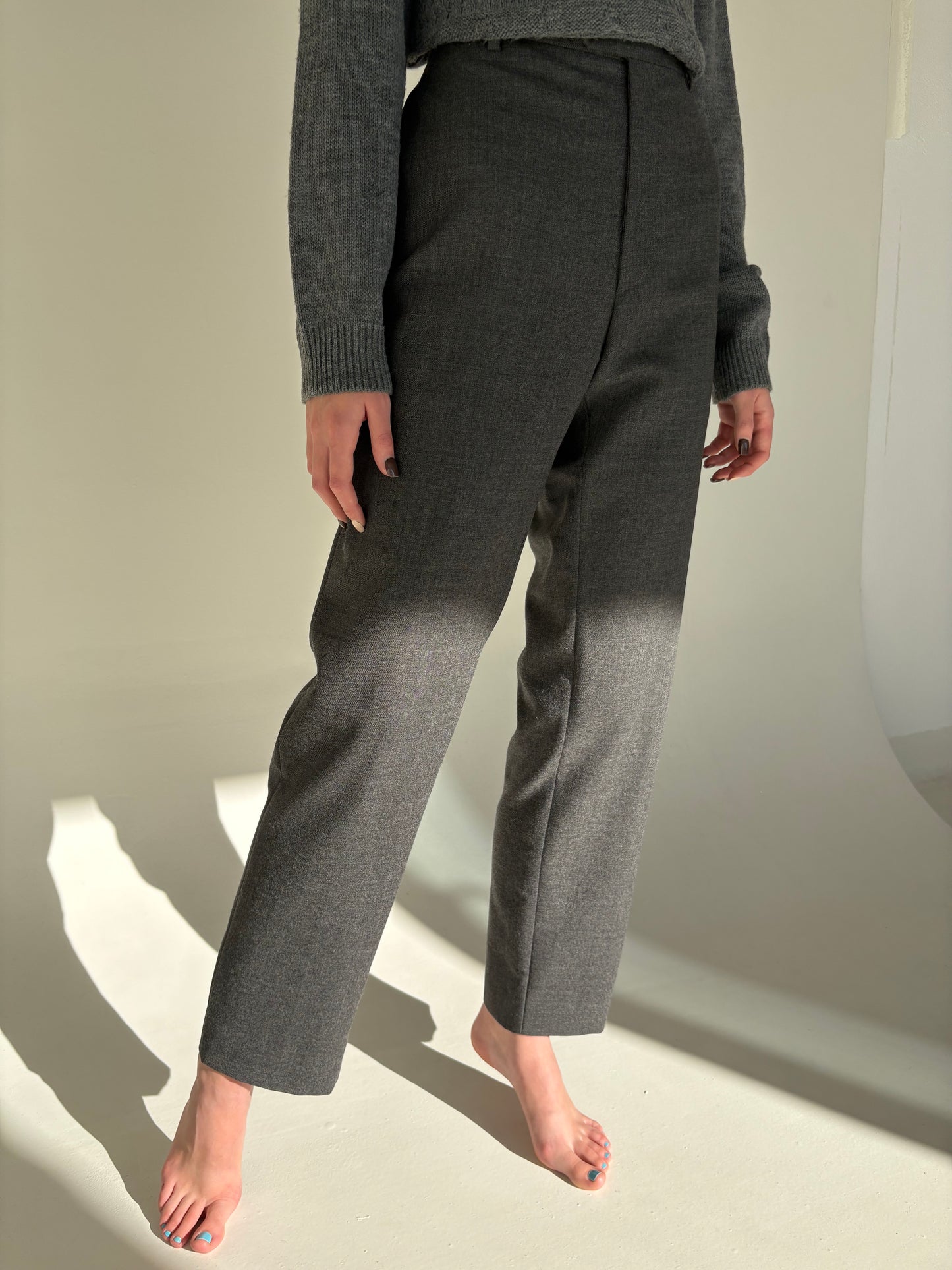 Pantaloni tall din lana luxury tasmaniana plină extrafina