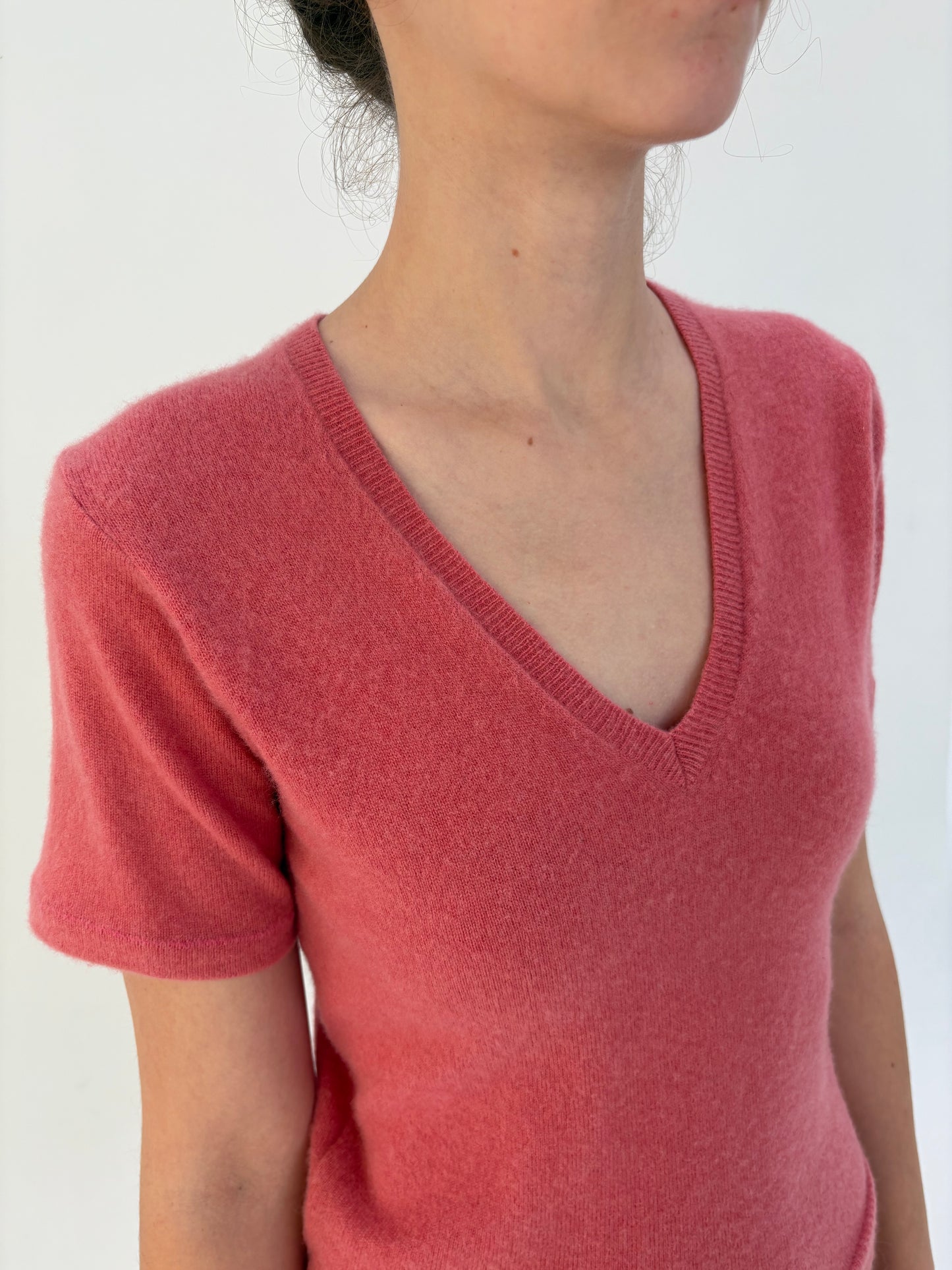 Top din cașmir multiply salmon pink