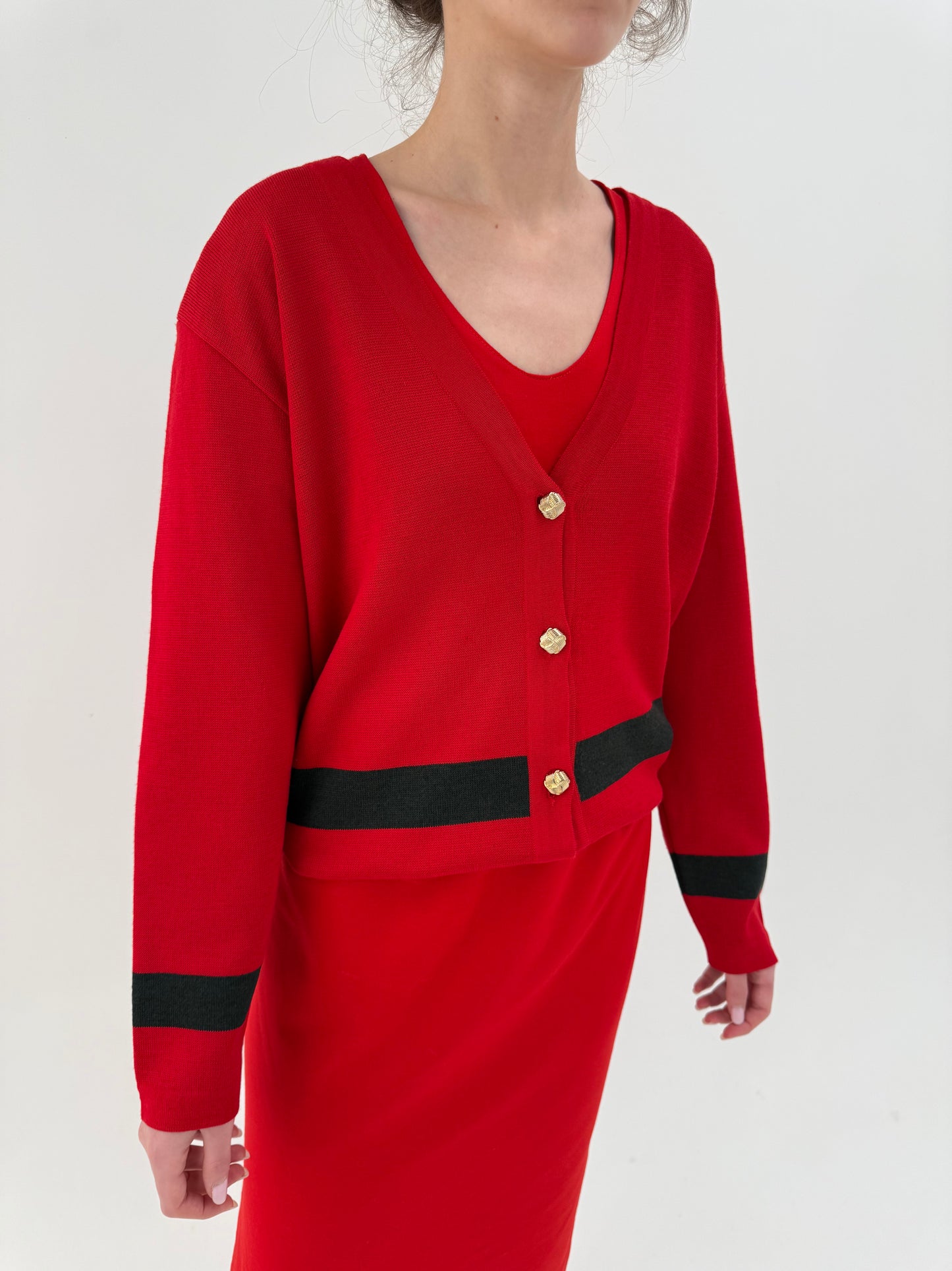 Cardigan vintage excepțional italian din lana extrafina de gramaj mare