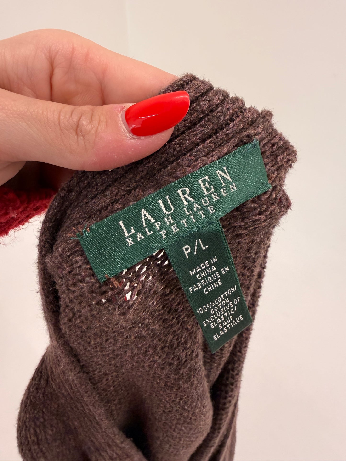 Soft knit Ralph Lauren chocolate brown din bumbac