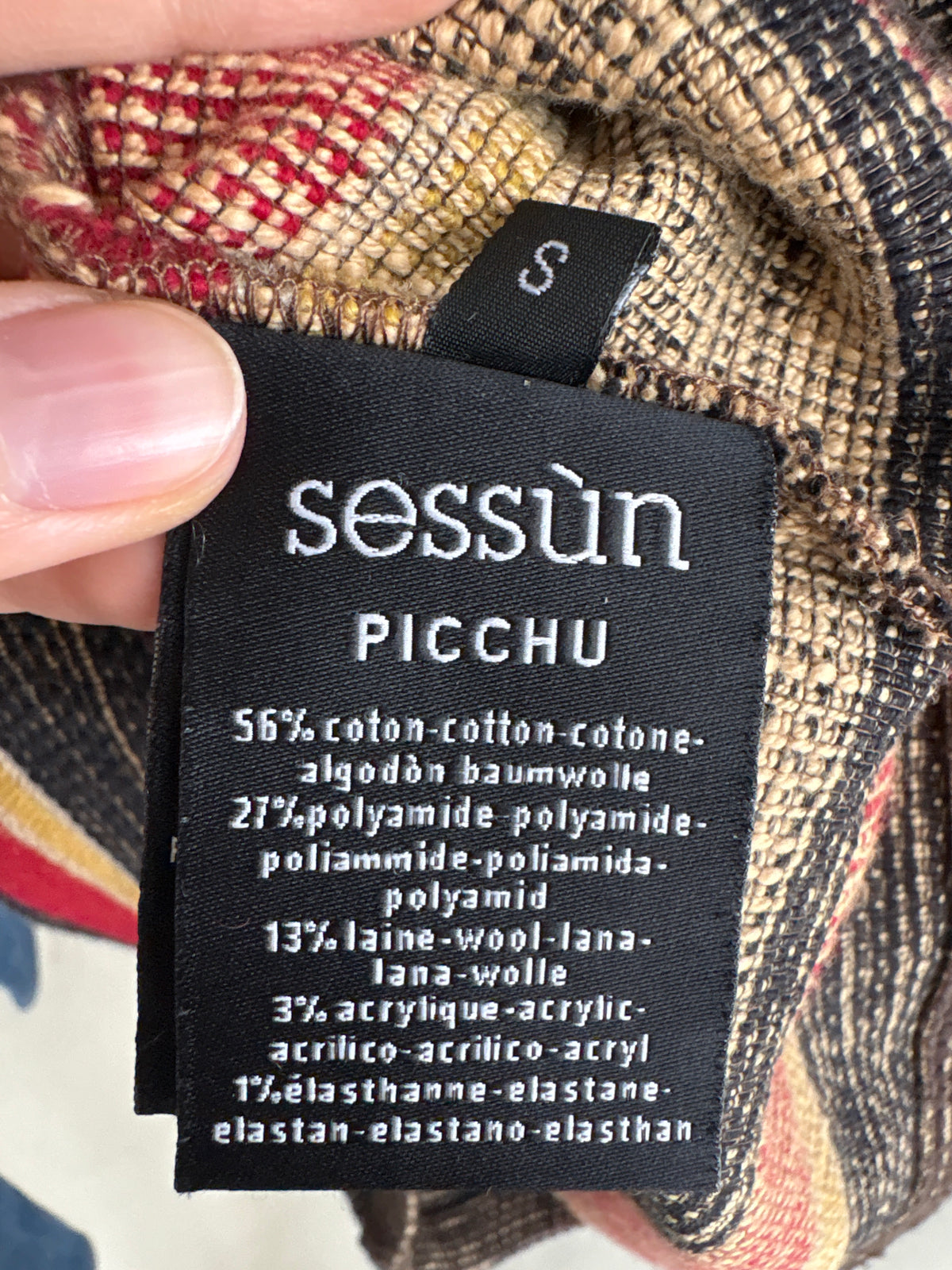 Rochie super premium Sessun din stofă plină de bumbac cu lana și cordon propriu