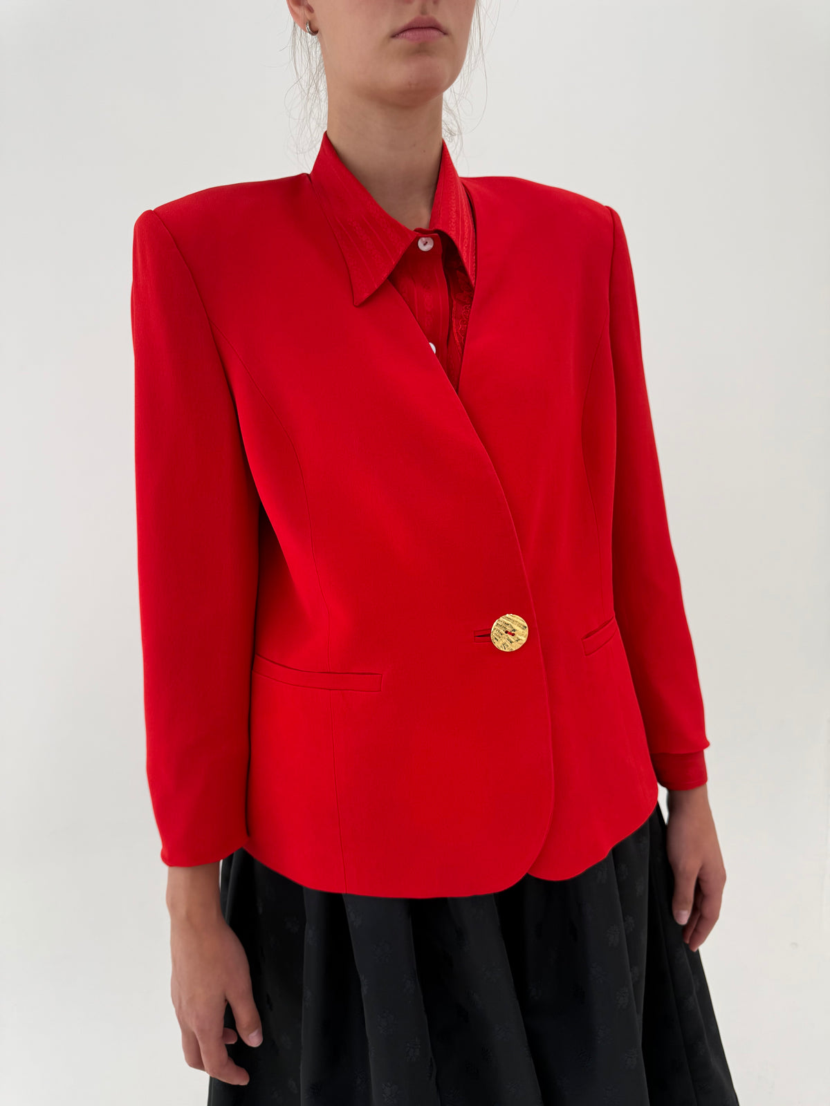 Sacou Marina Rinaldi de brand luxury plus size din stofă de mătase naturală