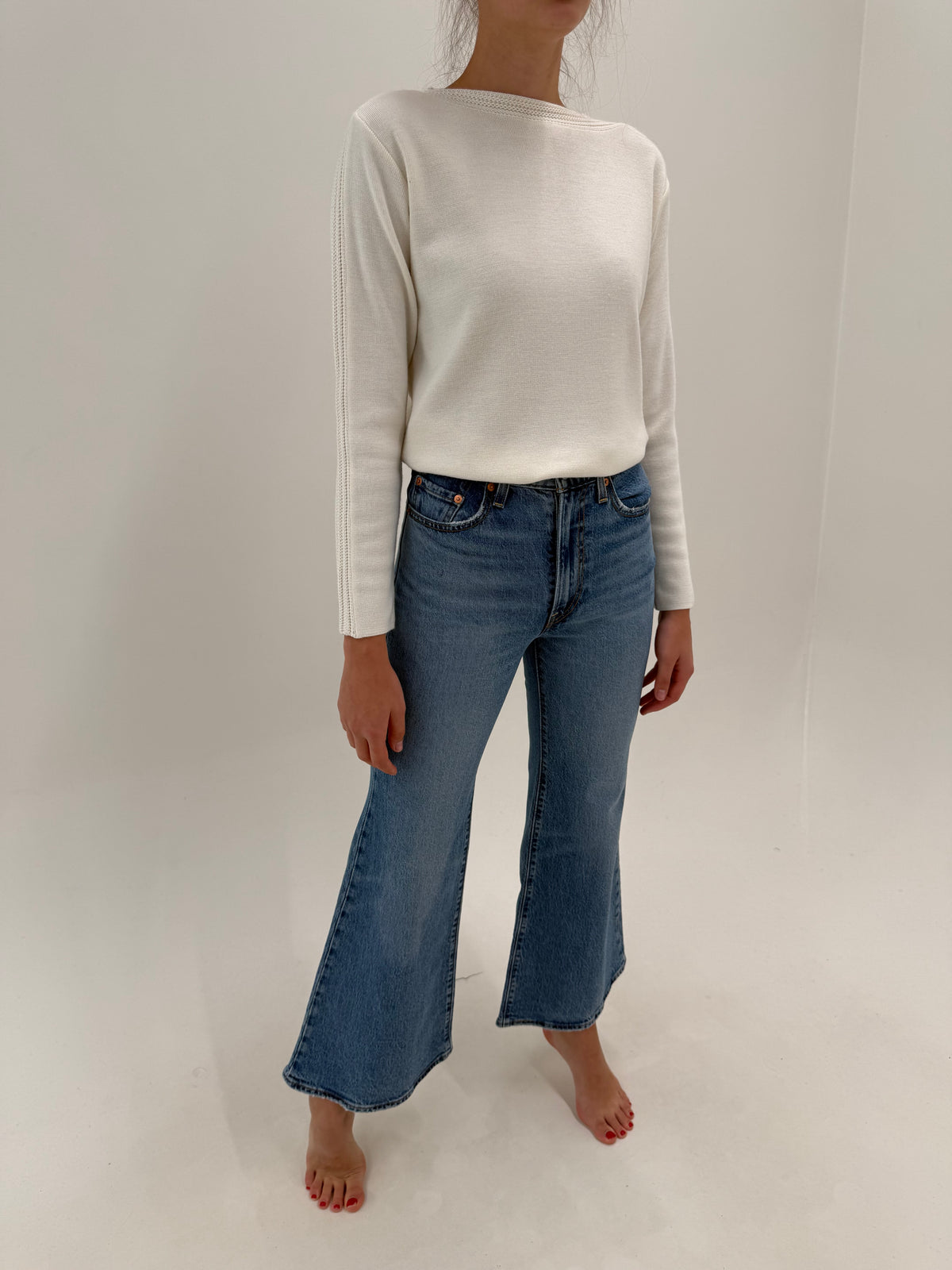 Jeans Levi’s ‘Ribcage Bell’ evazați cu talie ultra înaltă classic wash