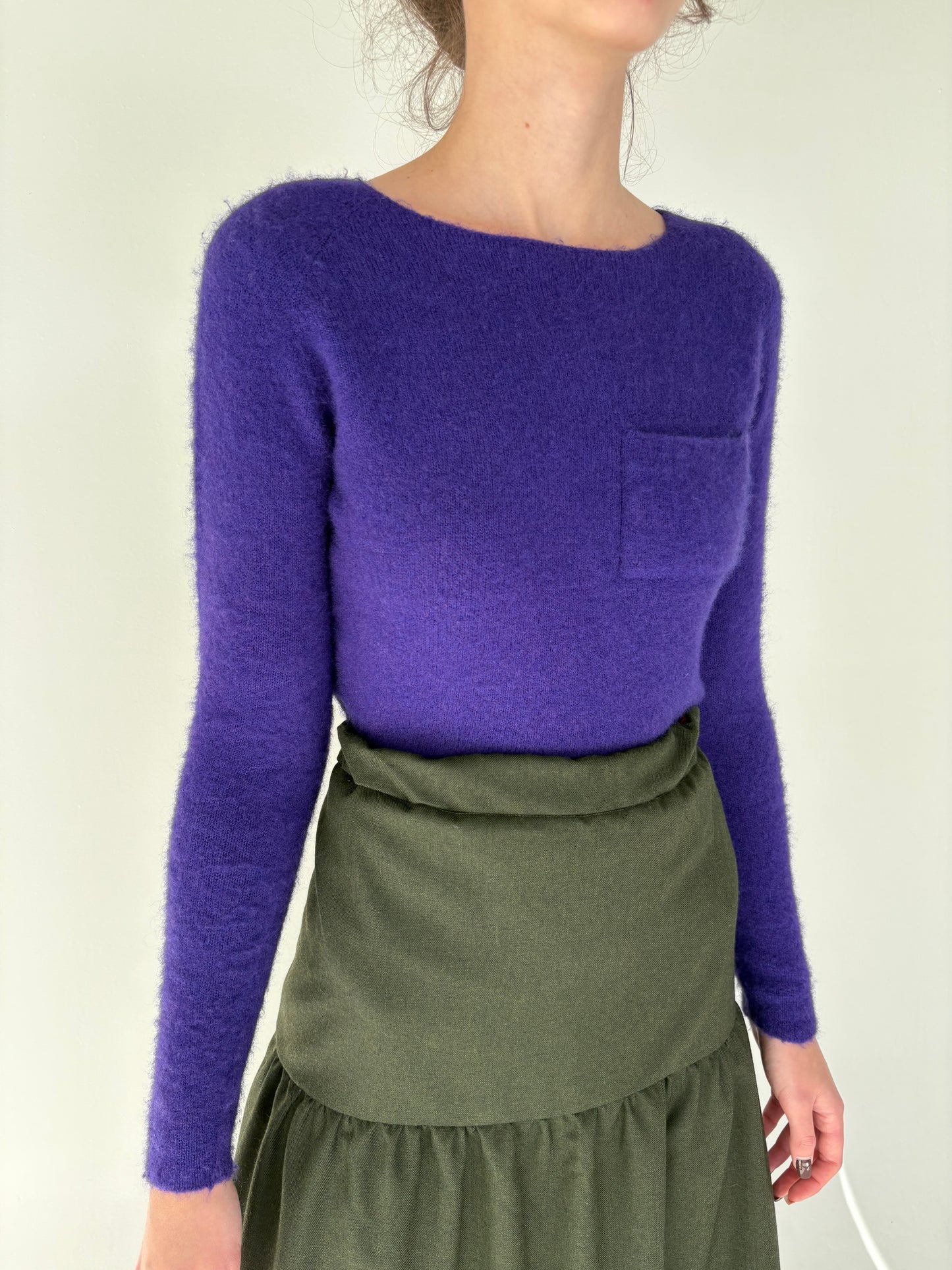 Pulover italian electric violet din mix de baby mohair