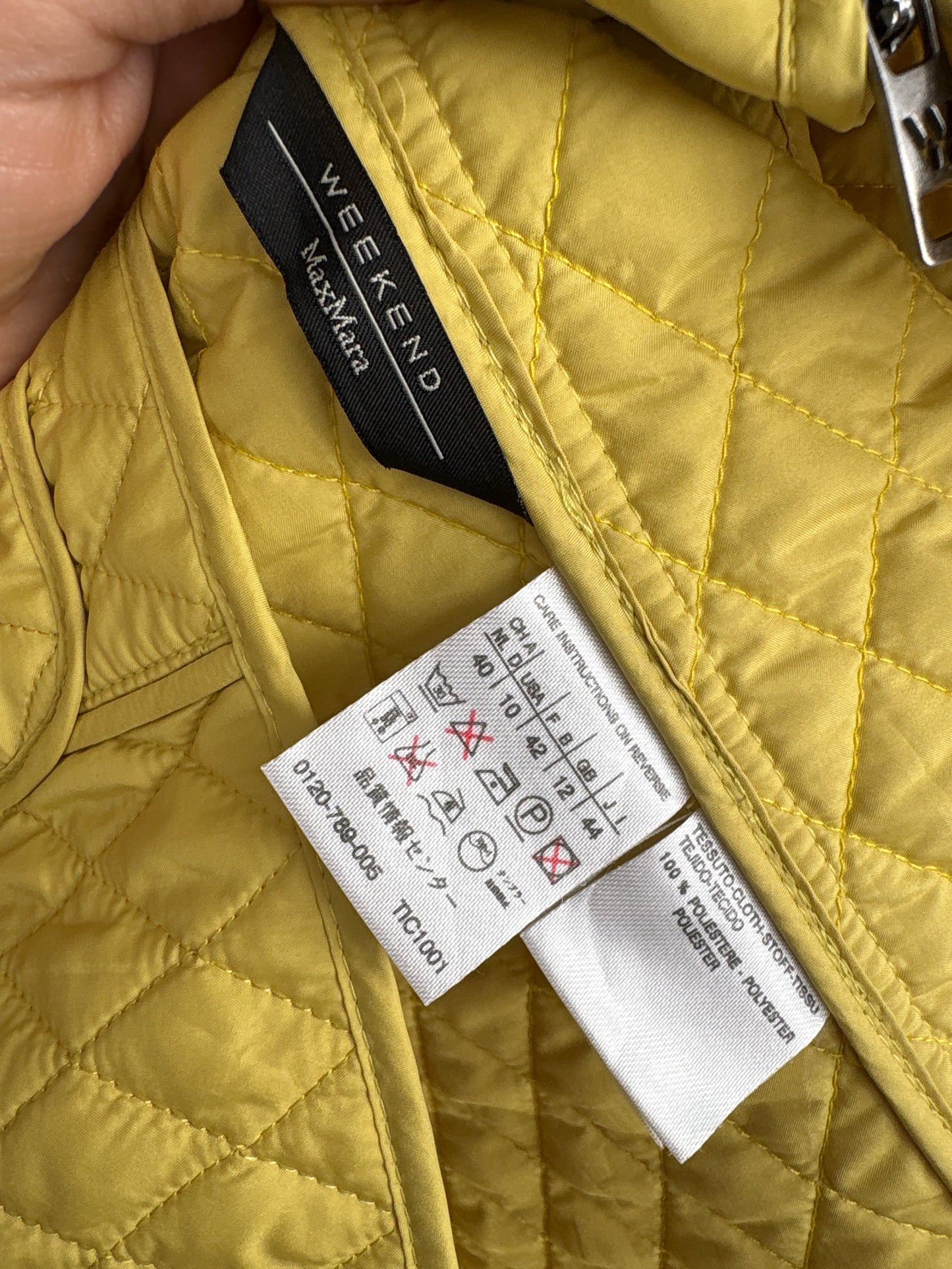 Vestă Max Mara lime yellow soft padded matlasata cu influențe casual