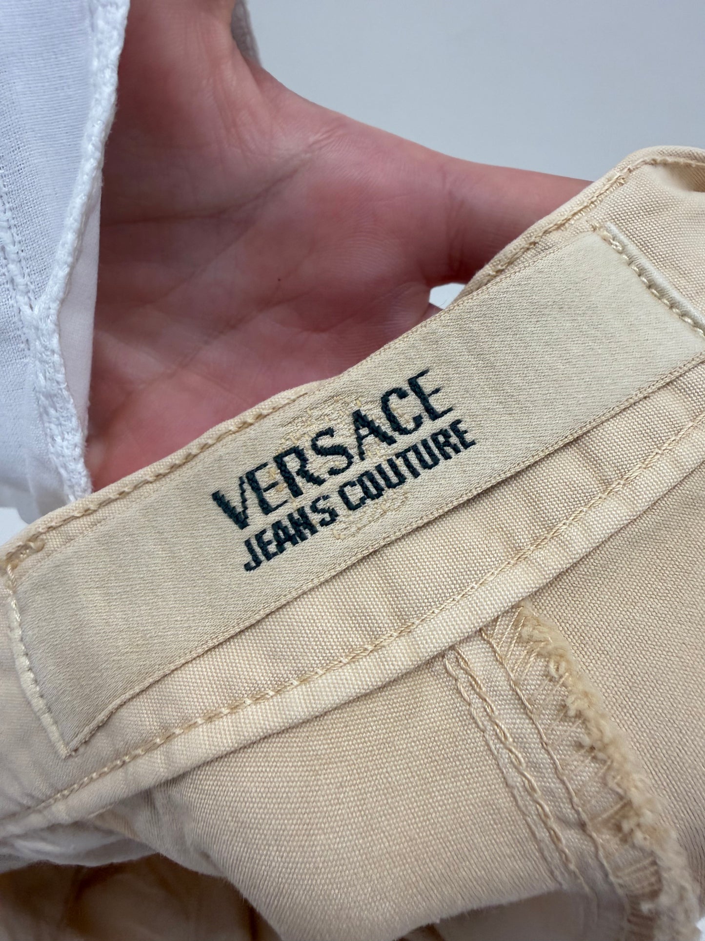 Jeans vintage Versace camel tall de vară