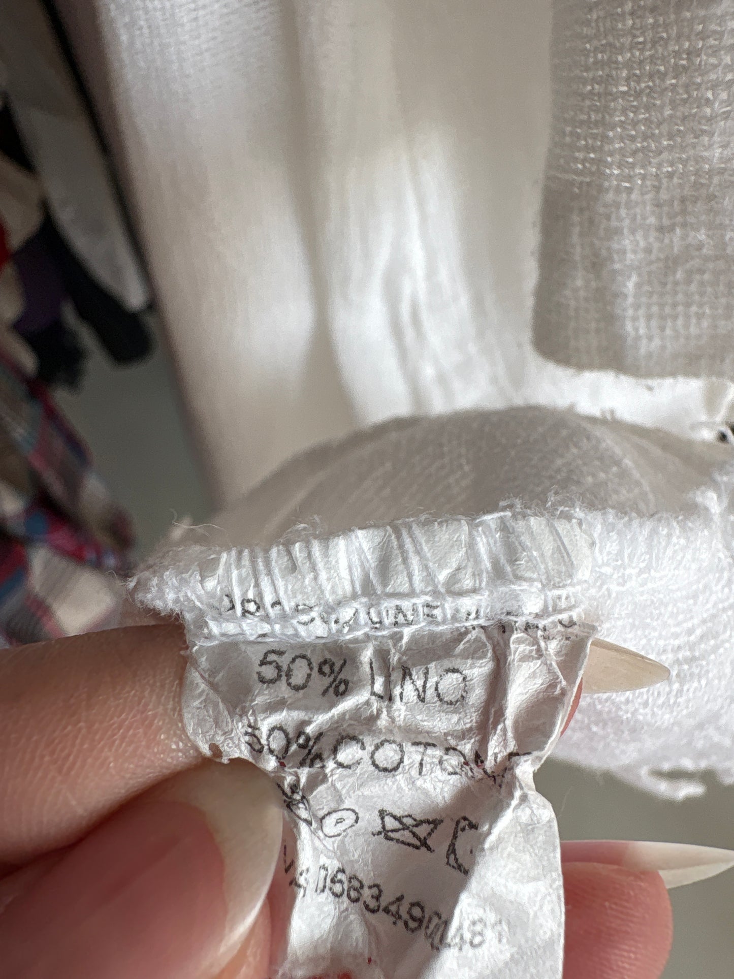 Tunica lunga/ rochie din pânză excepțională de in și bumbac cu inserții macrame