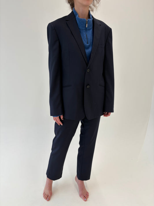 Costum în croi actual din lana extrafina tall Navy blue