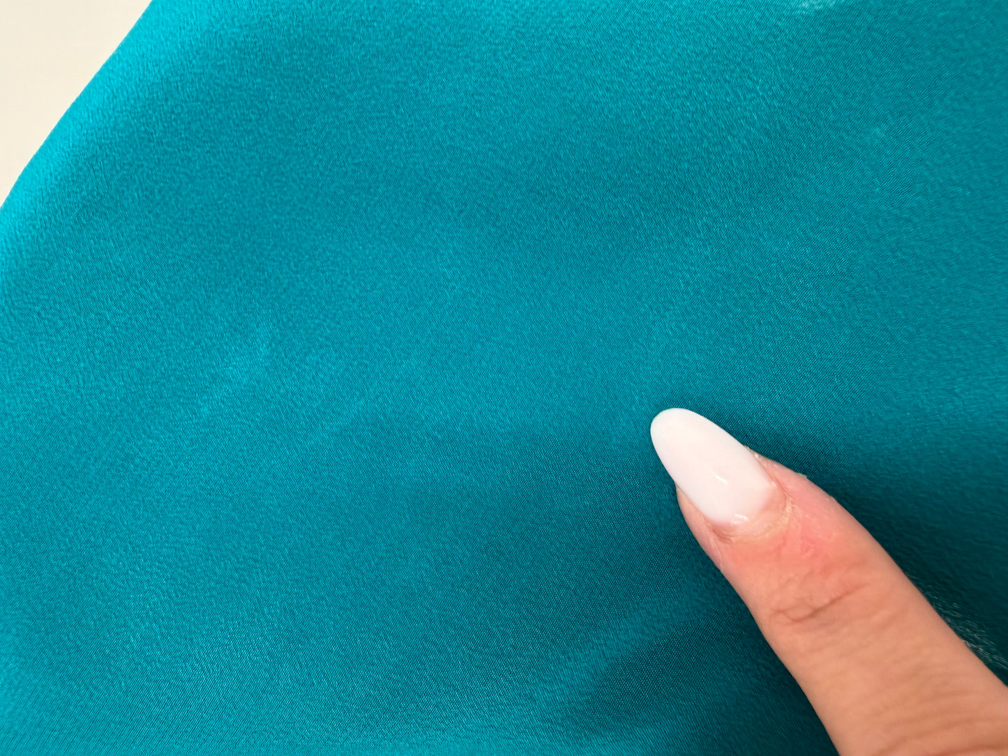 Top teal blue italian din mătase naturală cu mânecă căzută
