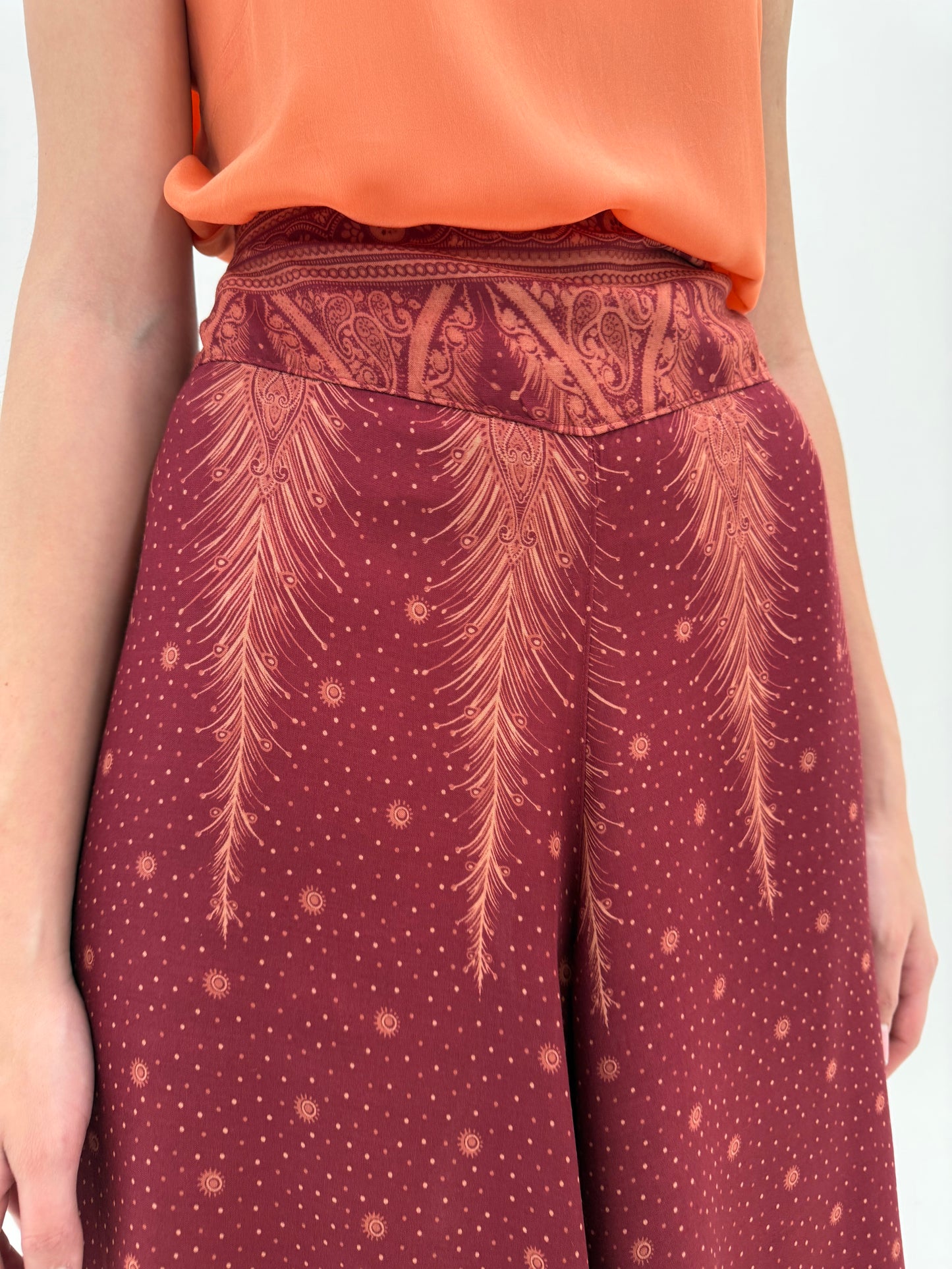 Pantaloni palazzo ultra ampli super vaporoși cu talie ultra înaltă elastică
