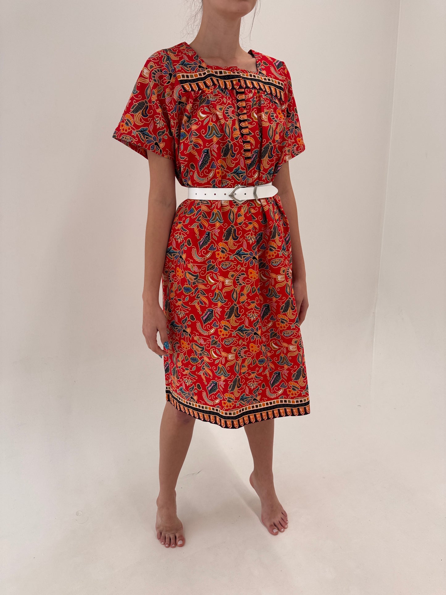 Rochie tip kaftan din pânză de bumbac