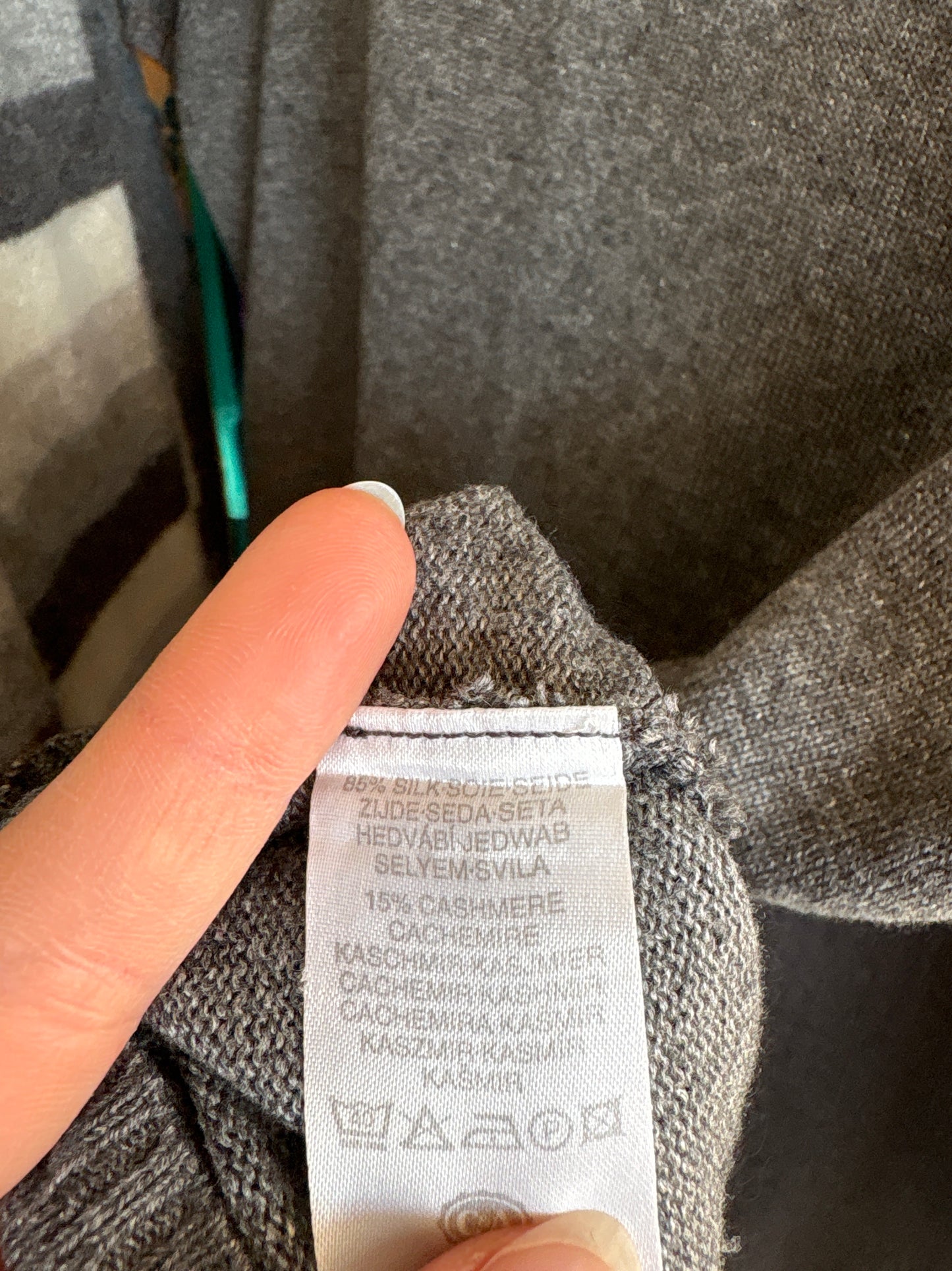 Maleta charcoal gray din cașmir și mătase naturală