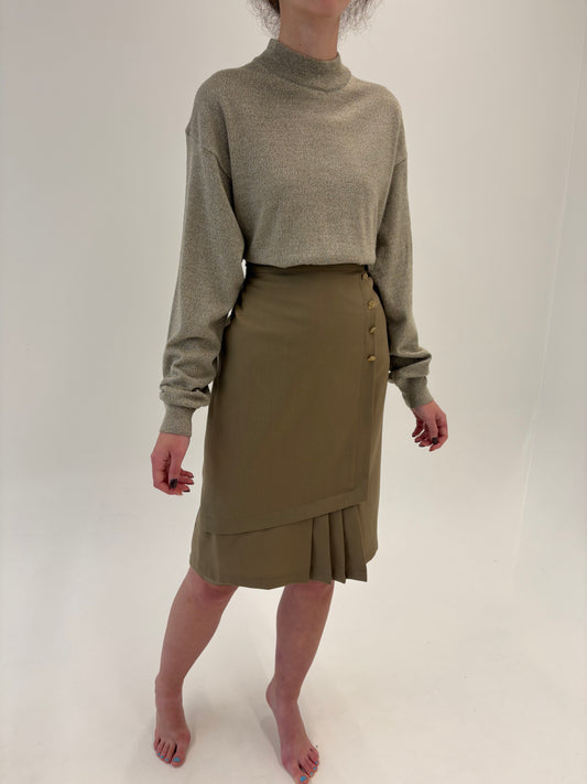 Fustă luxury italiană în croi chic din lana pura extrafina certificată