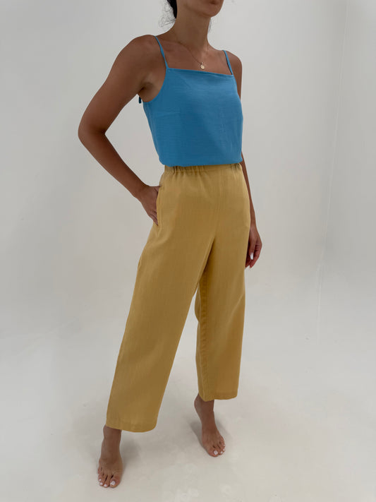 Pantaloni de brand super premium camel din in excepțional