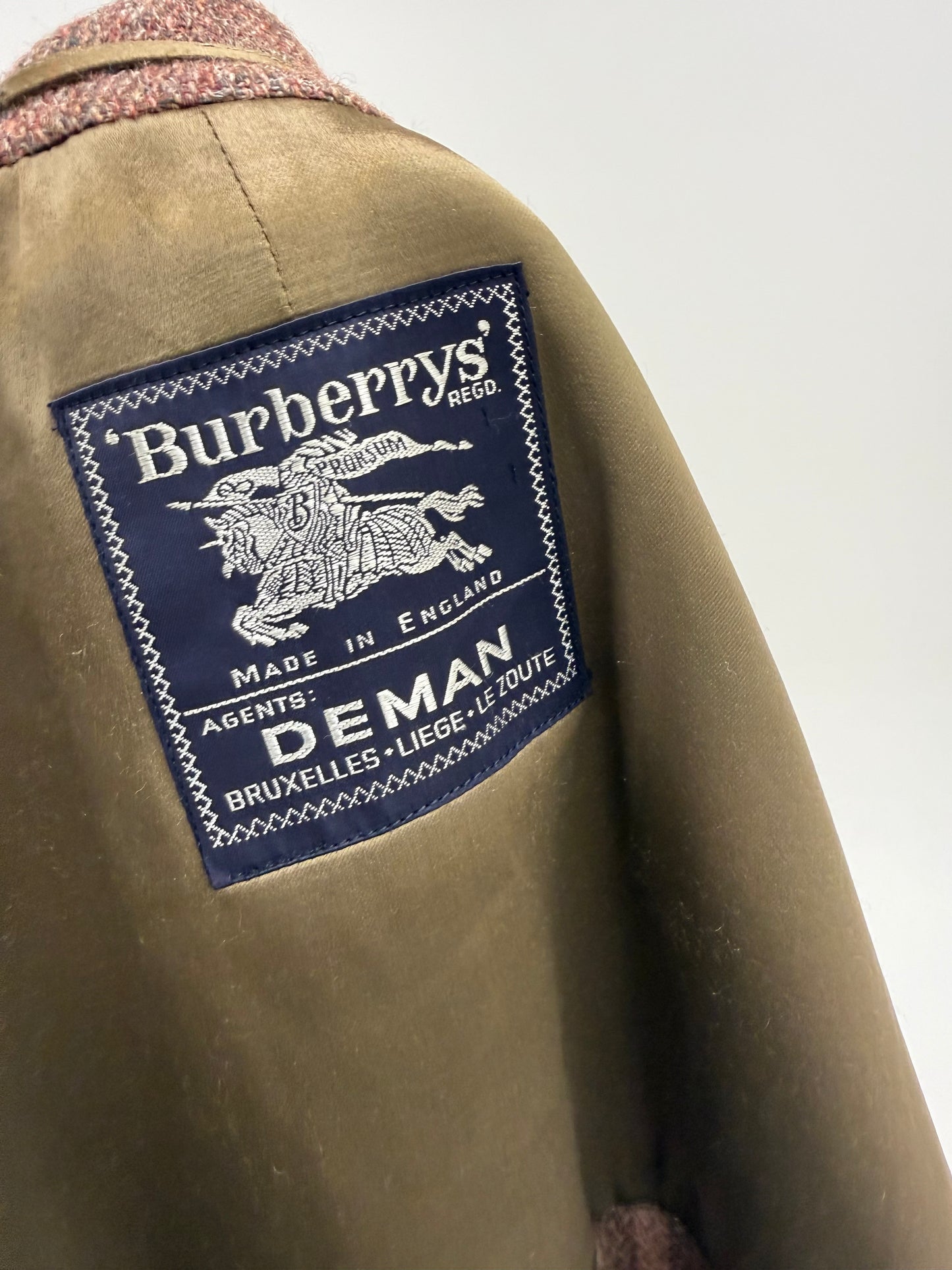 Palton old vintage Burberry de colecție din tweed gros de lana