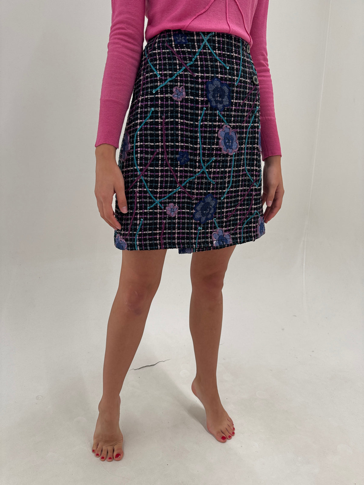 Costum vintage din tweed excepțional în stil Chanel