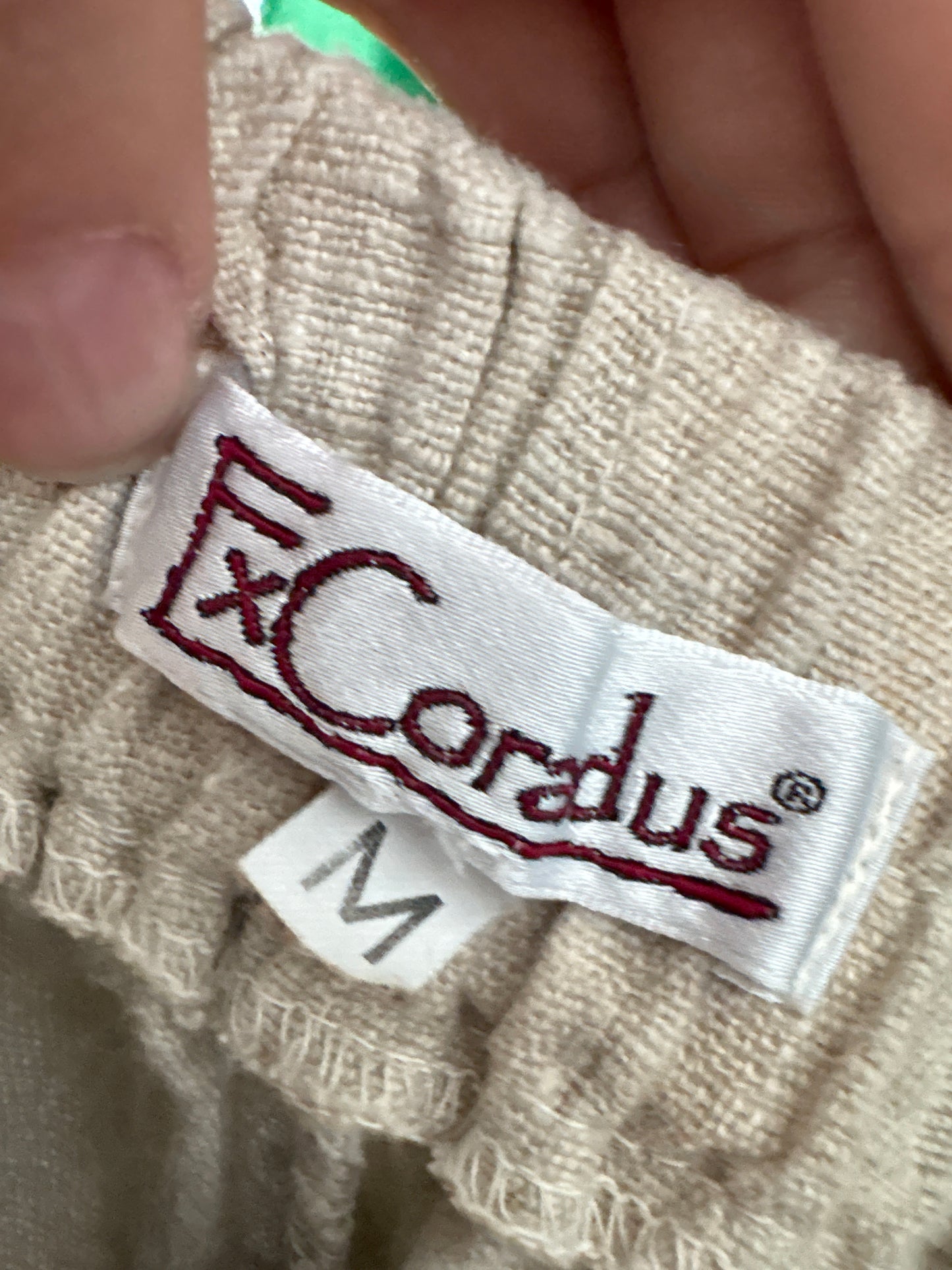 Pantaloni din pânză de in sand nude petite cu talie ultra înaltă elastică
