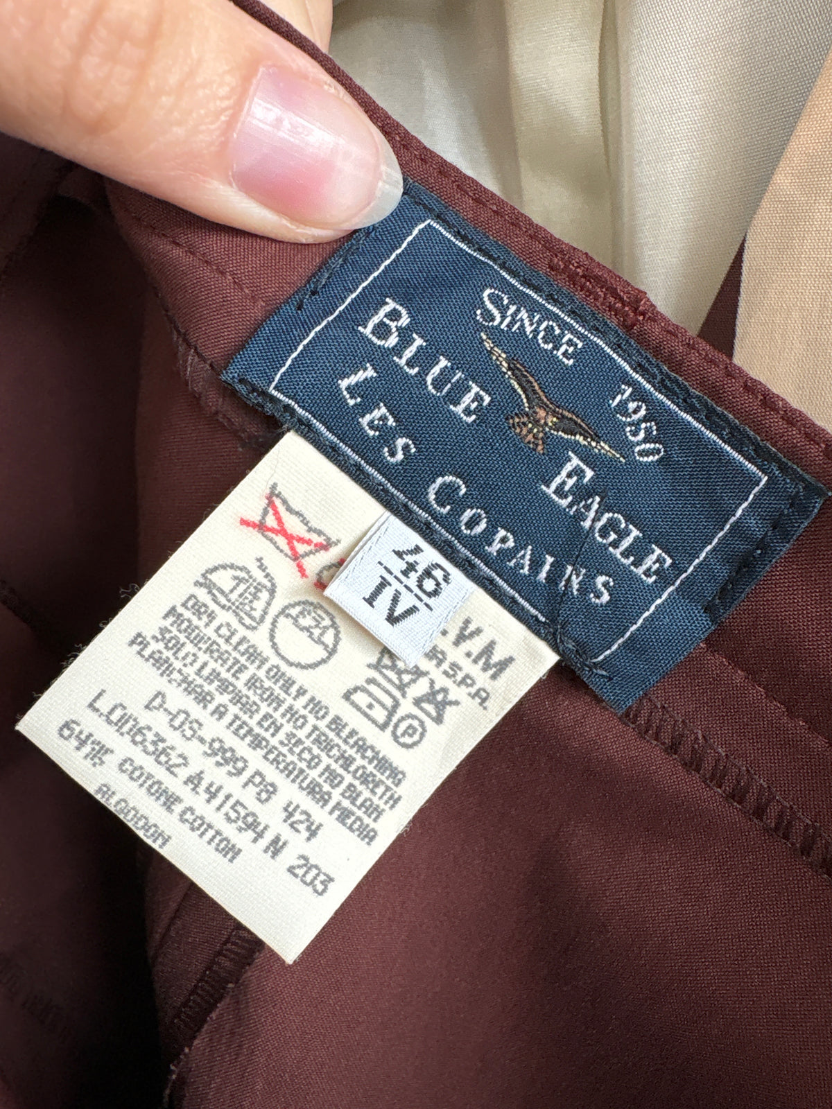 Pantaloni de brand luxury Les Copains chocolate brown ultra confort din bumbac