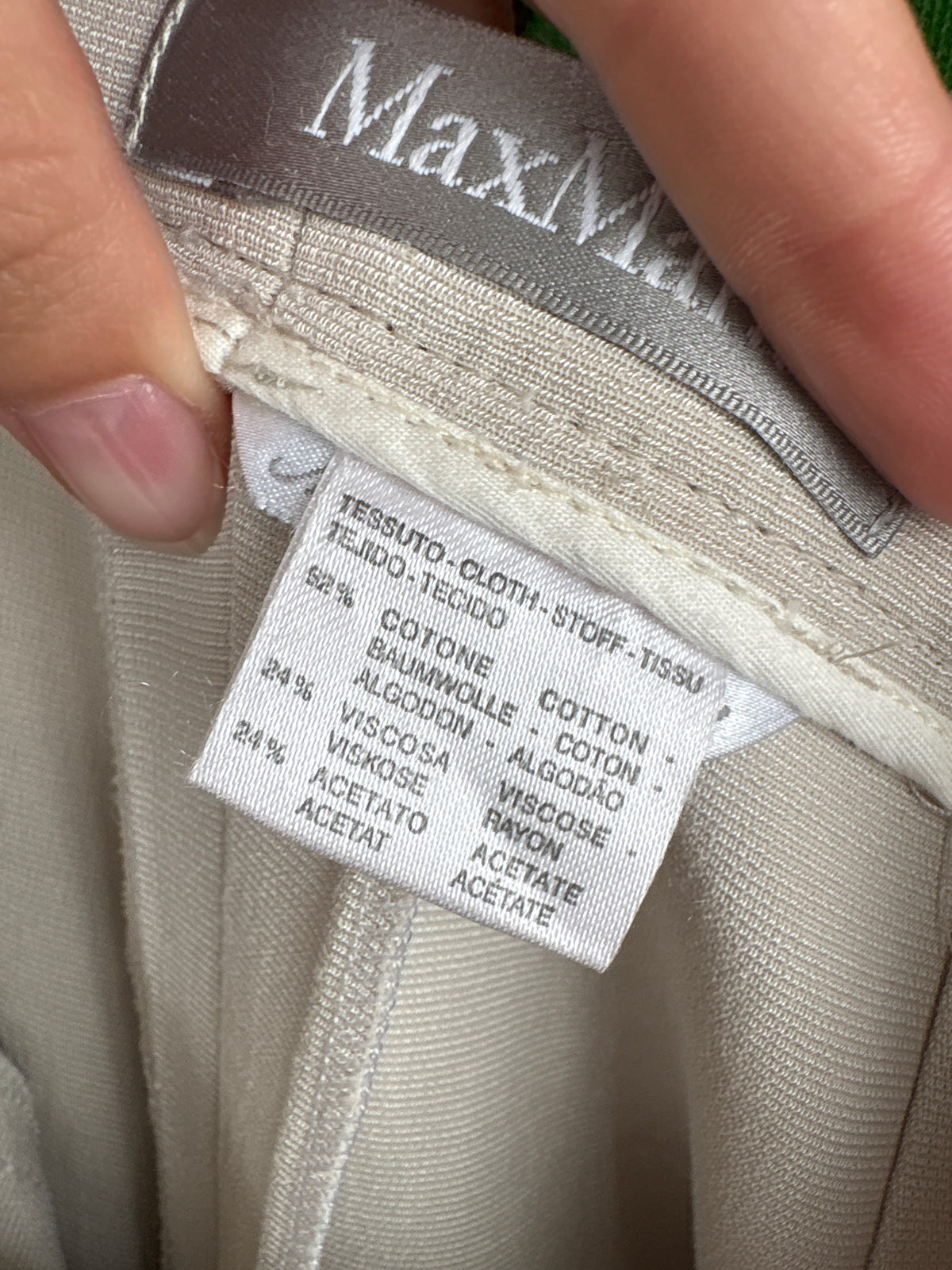 Pantaloni Max Mara din faille ultra confort silver gray cu talie ultra înaltă