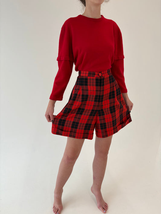 Pantaloni din tweed de lana extafina cu talie ultra înaltă