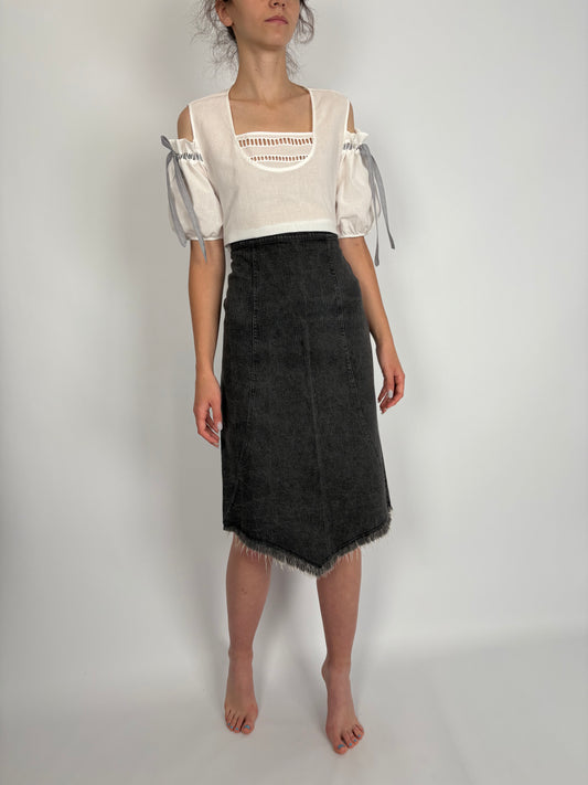 Fustă italiană din jeans modelator