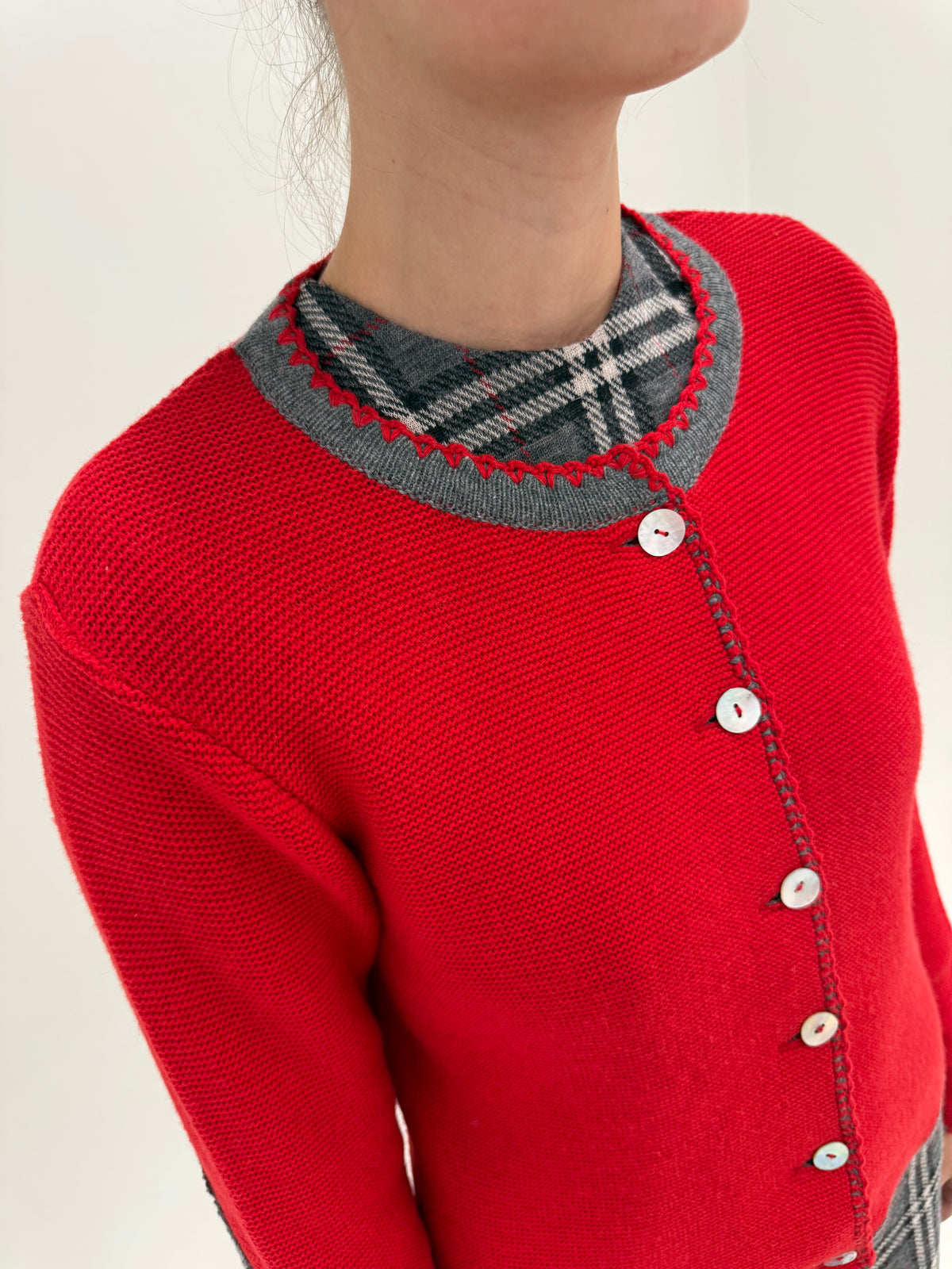 Cardigan vintage grosut texturat superb din lana de extrafina texturată