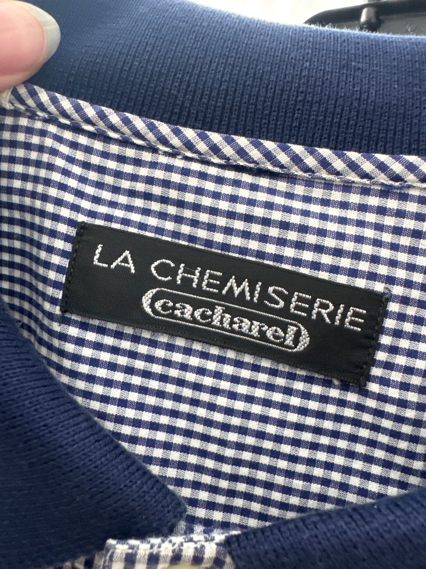 Cămașa luxury Cacharel cu influențe casual gingham din poplin excepțional