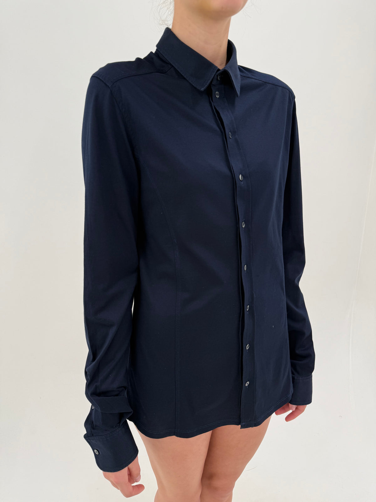 Cămașa Dolce&Gabbana tall din bumbac premium Navy blue ultra confort